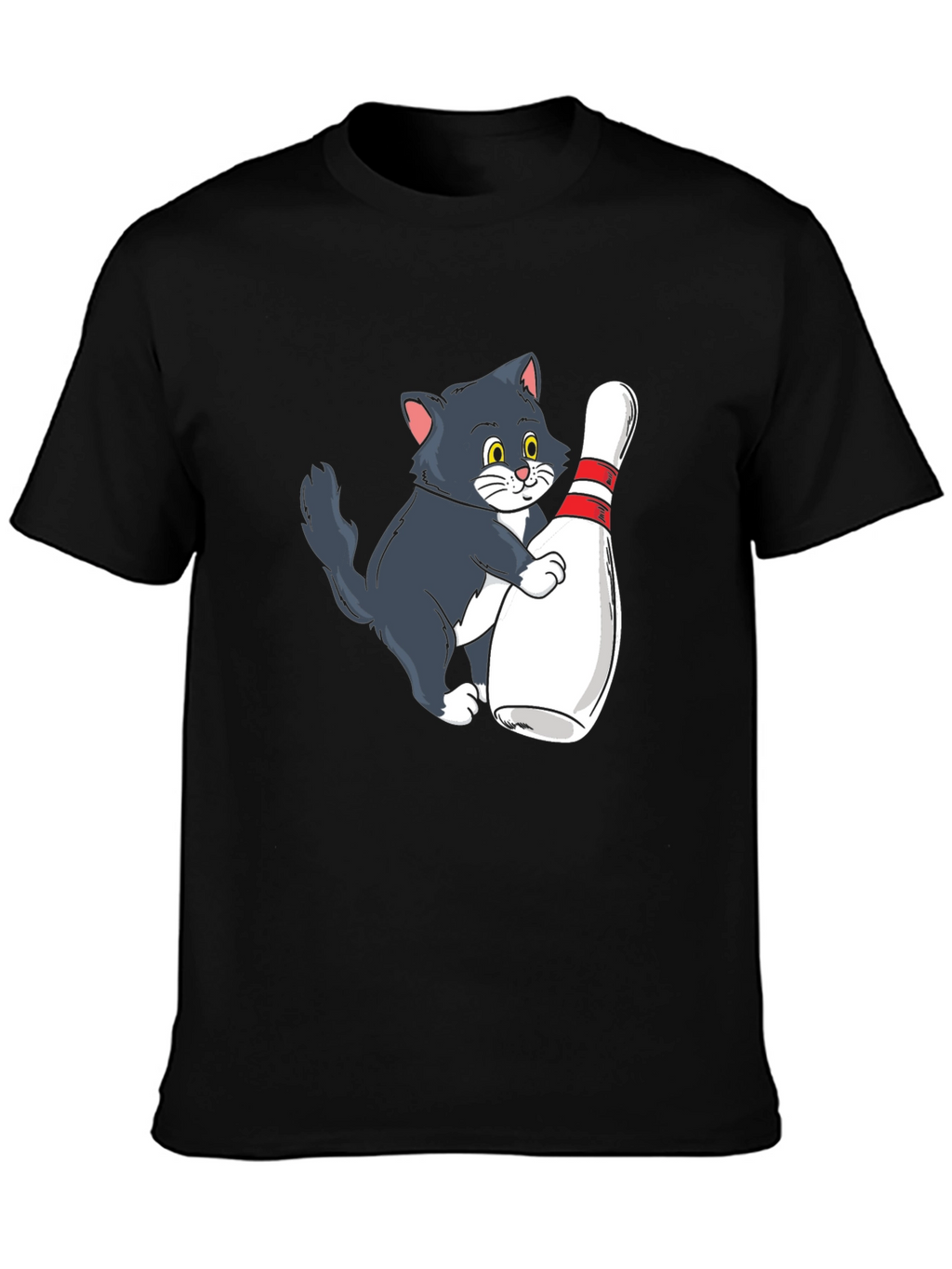Cute Cat Bowling T-Shirt - Unisex Graphic Tee