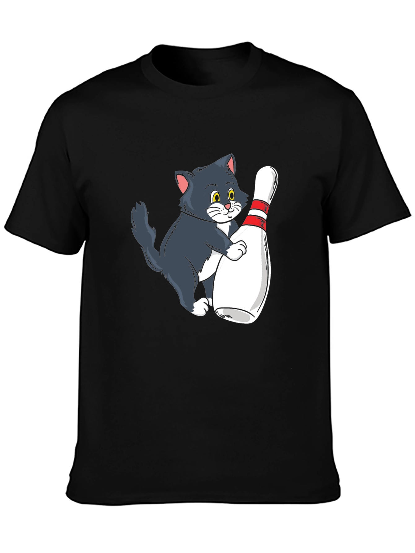 Cute Cat Bowling T-Shirt - Unisex Graphic Tee