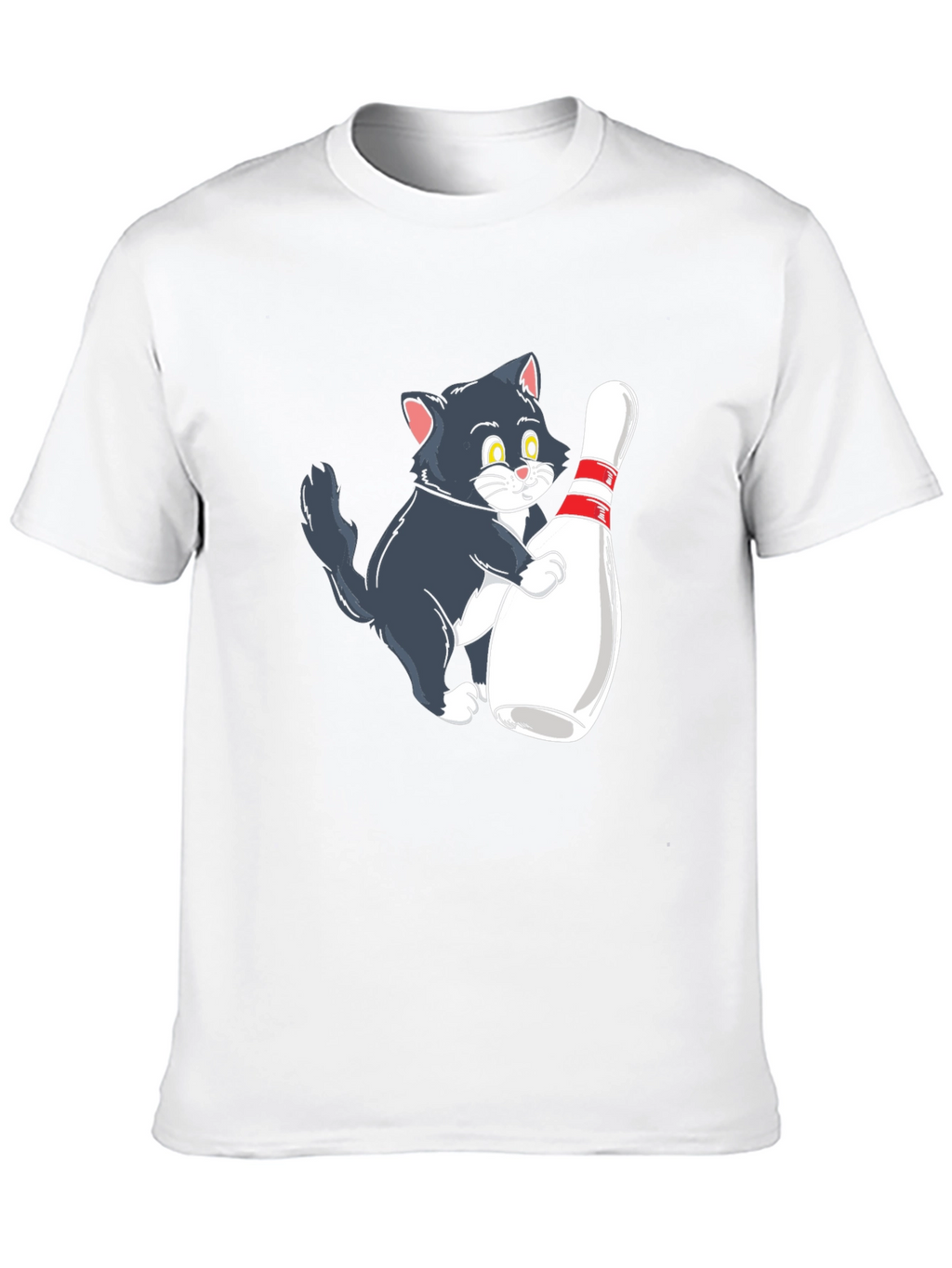 Cute Cat Bowling T-Shirt - Unisex Graphic Tee
