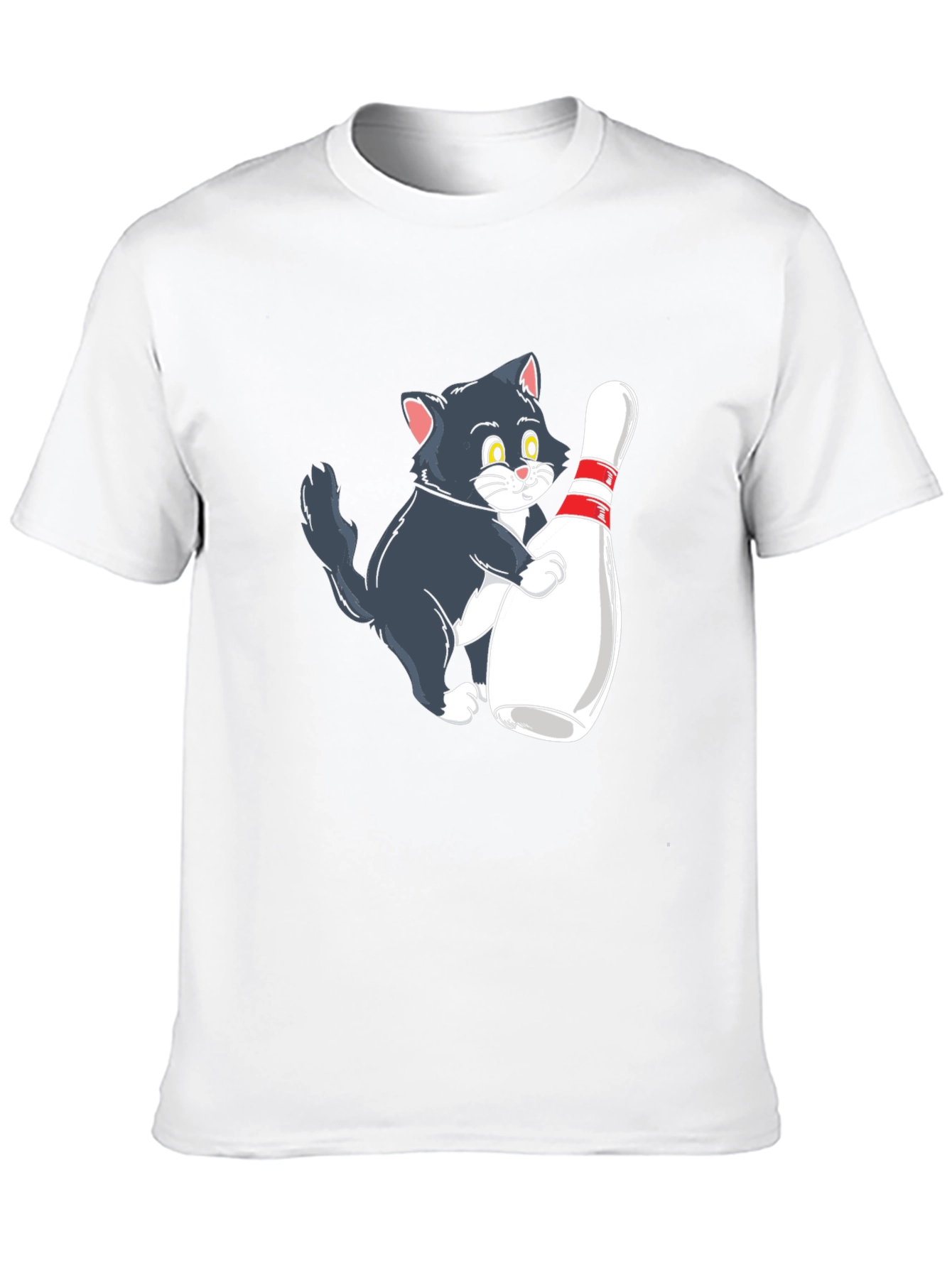 Cute Cat Bowling T-Shirt - Unisex Graphic Tee