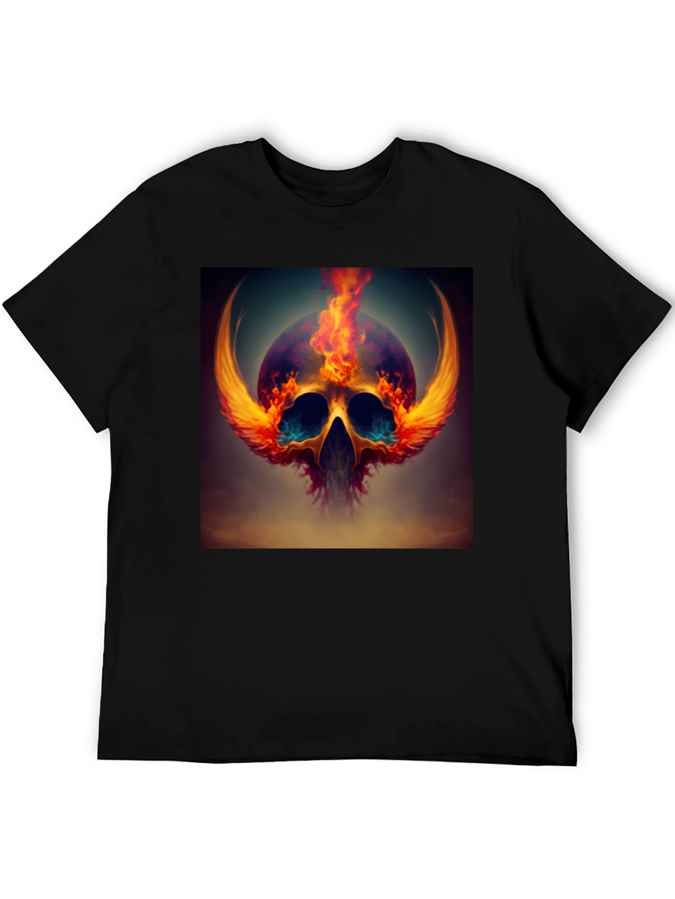 Fiery Skull Graphic Tee - Bold Design