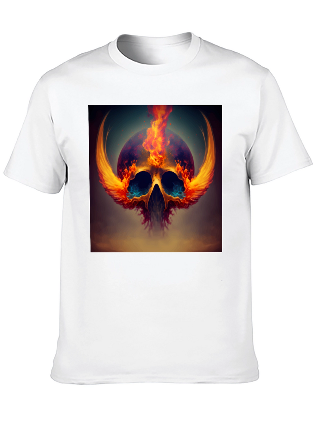 Fiery Skull Graphic Tee - Bold Design
