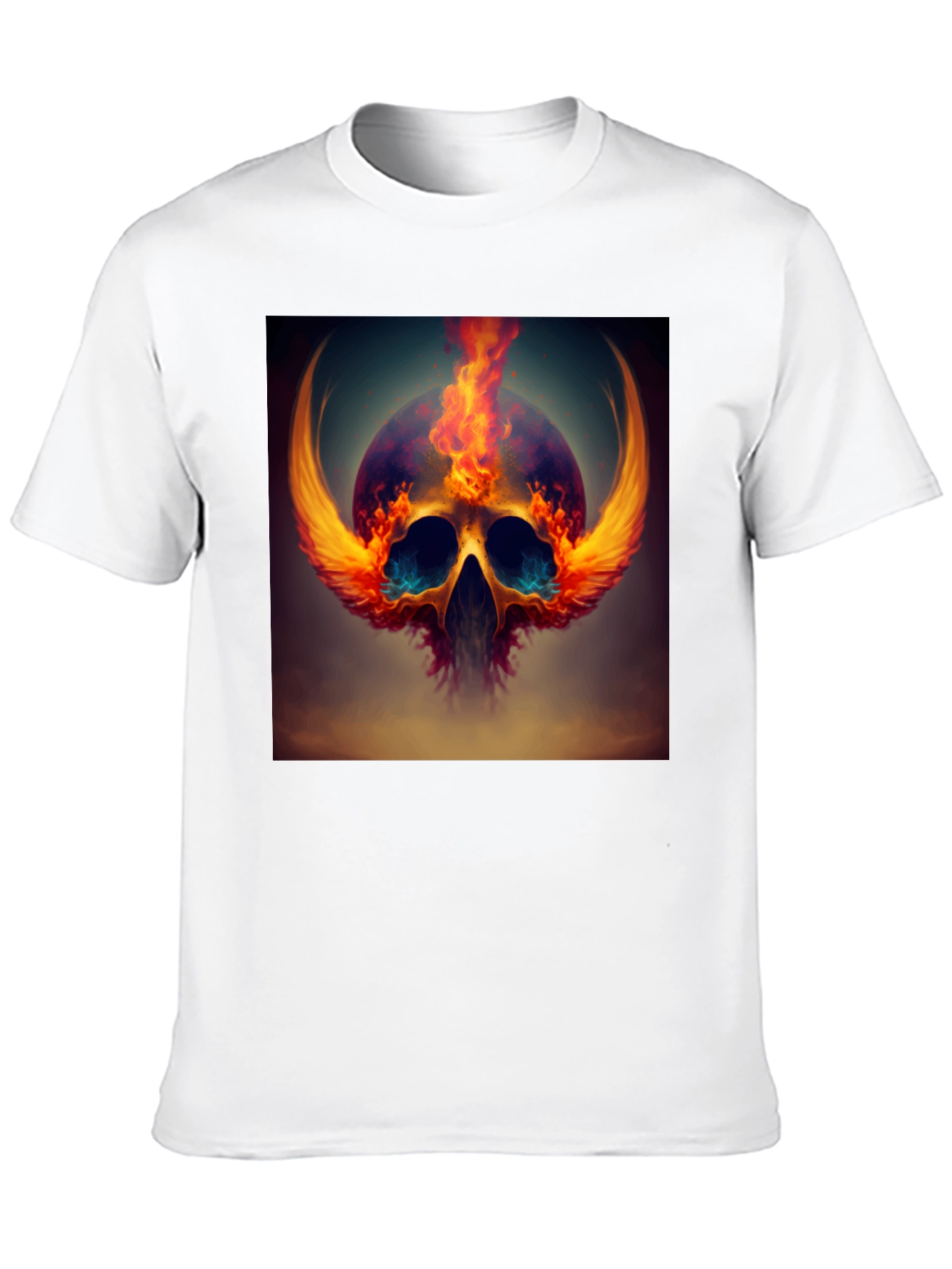 Fiery Skull Graphic Tee - Bold Design