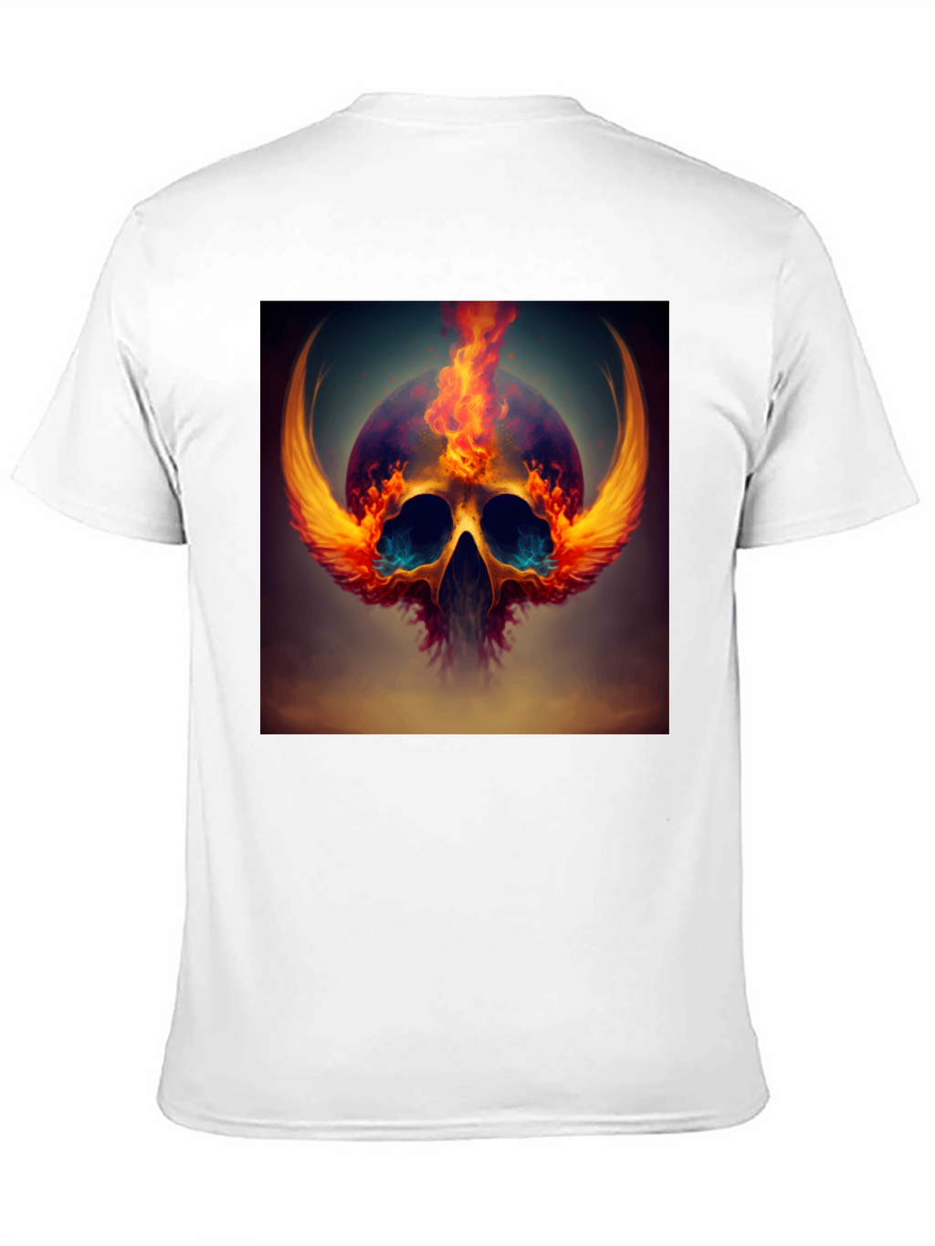 Fiery Skull Graphic Tee - Bold Design