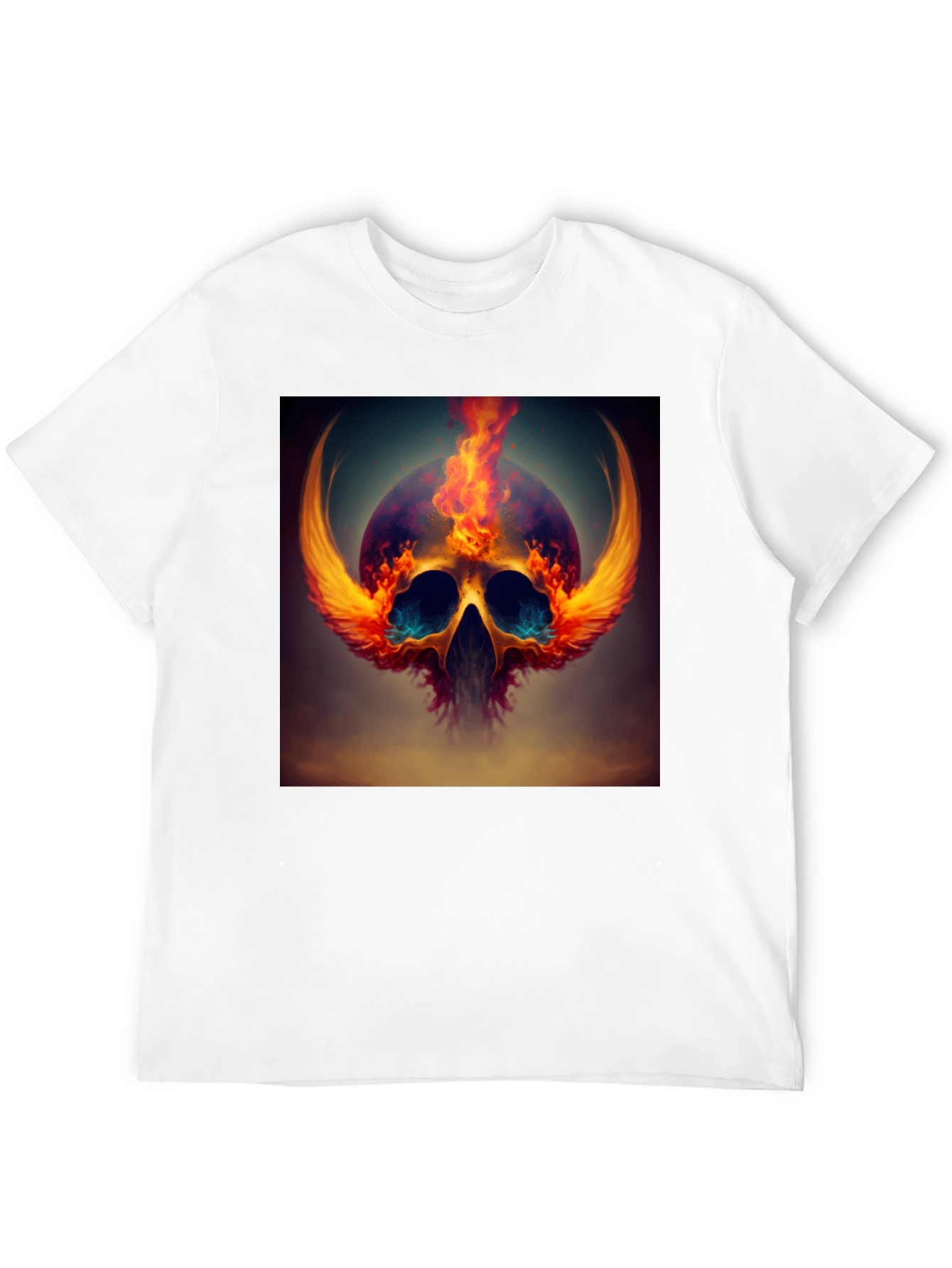 Fiery Skull Graphic Tee - Bold Design