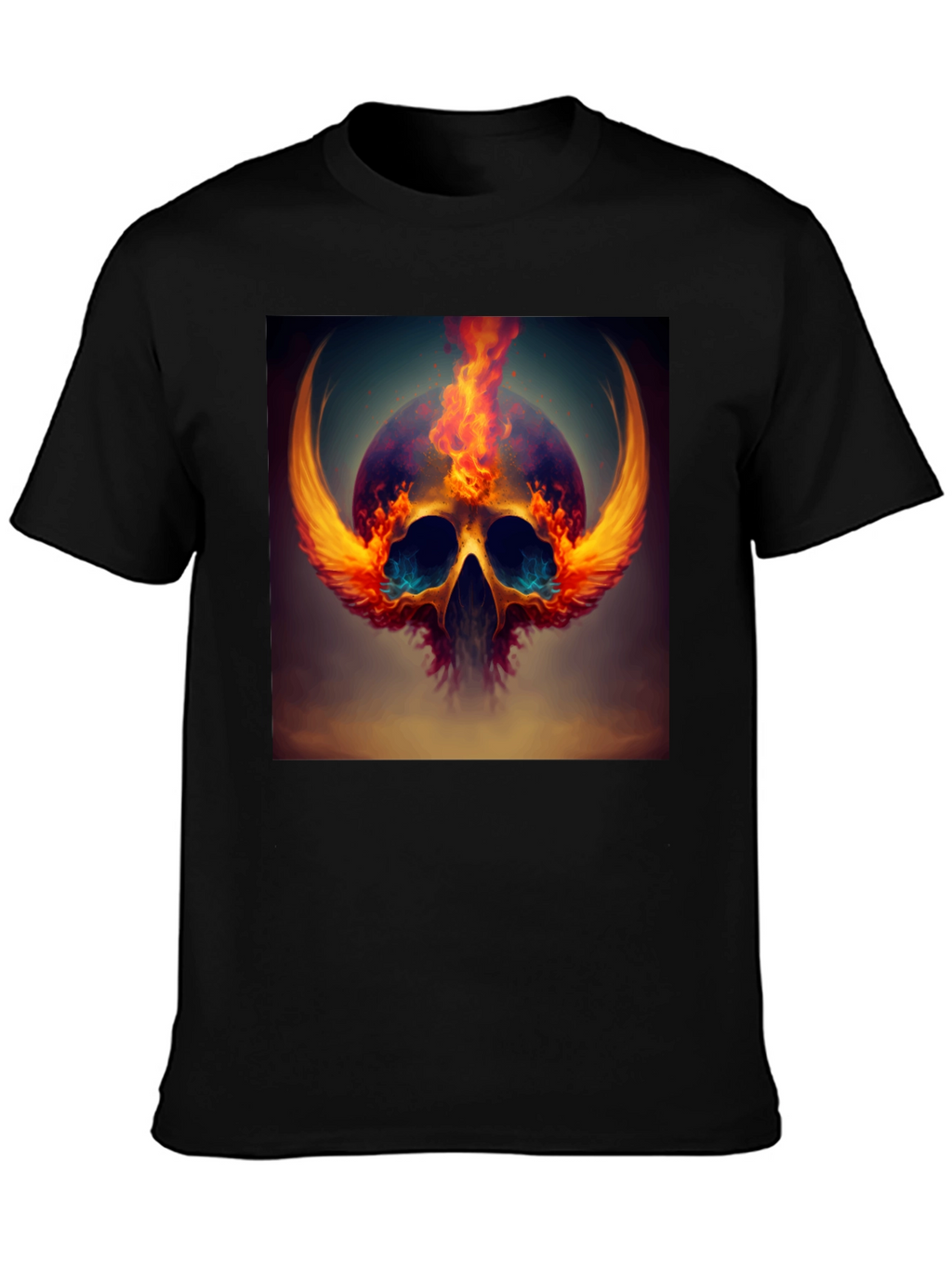 Fiery Skull Graphic Tee - Bold Design
