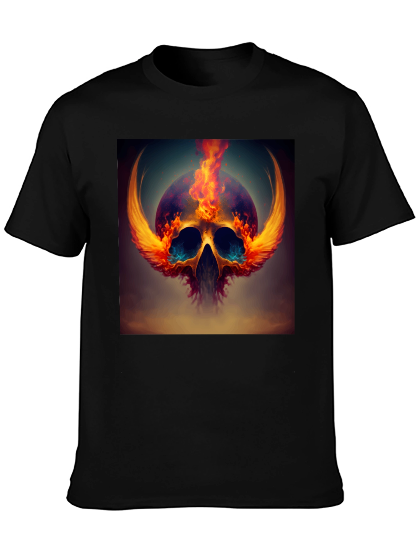 Fiery Skull Graphic Tee - Bold Design