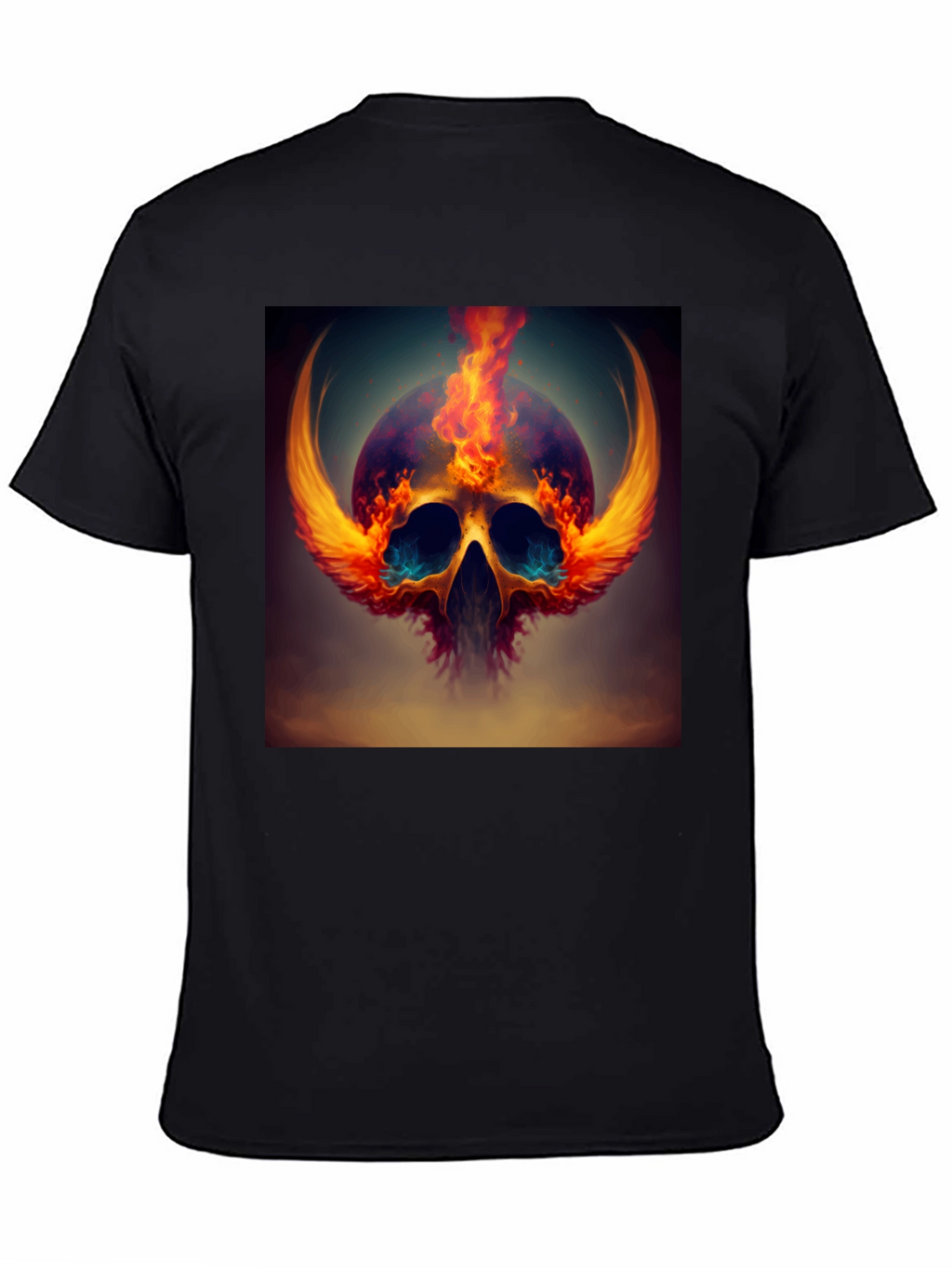 Fiery Skull Graphic Tee - Bold Design
