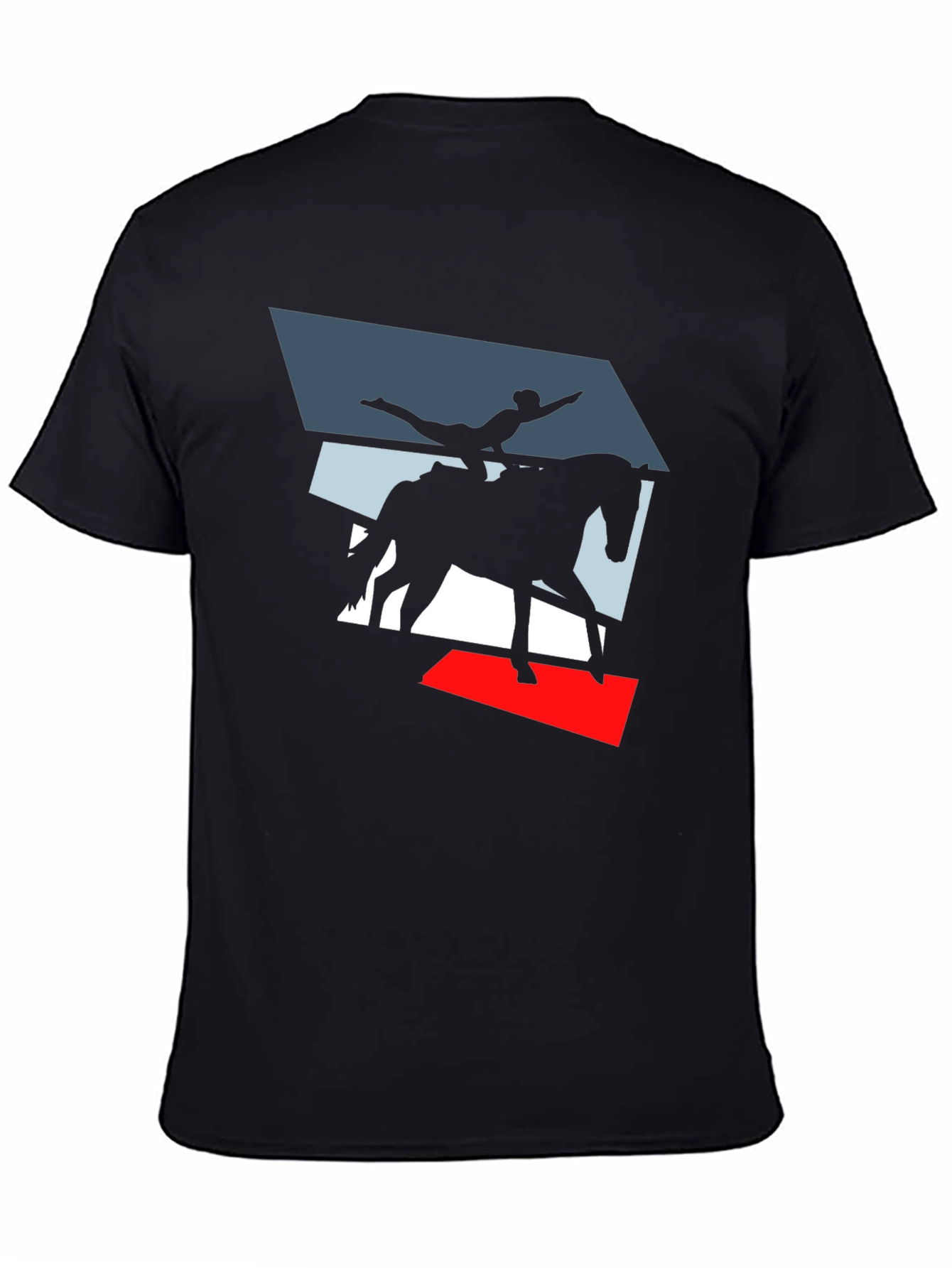 Vaulting Horse Graphic Tee - Black Cotton Blend