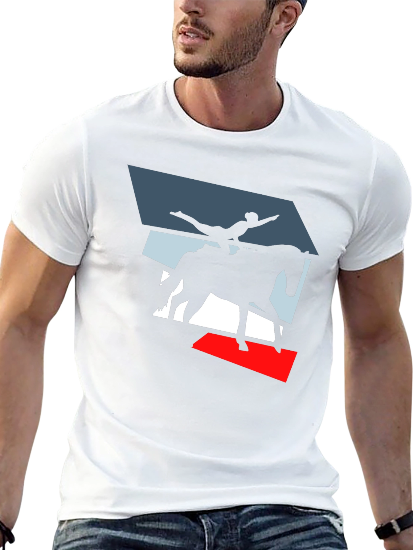 Vaulting Horse Graphic Tee - Black Cotton Blend