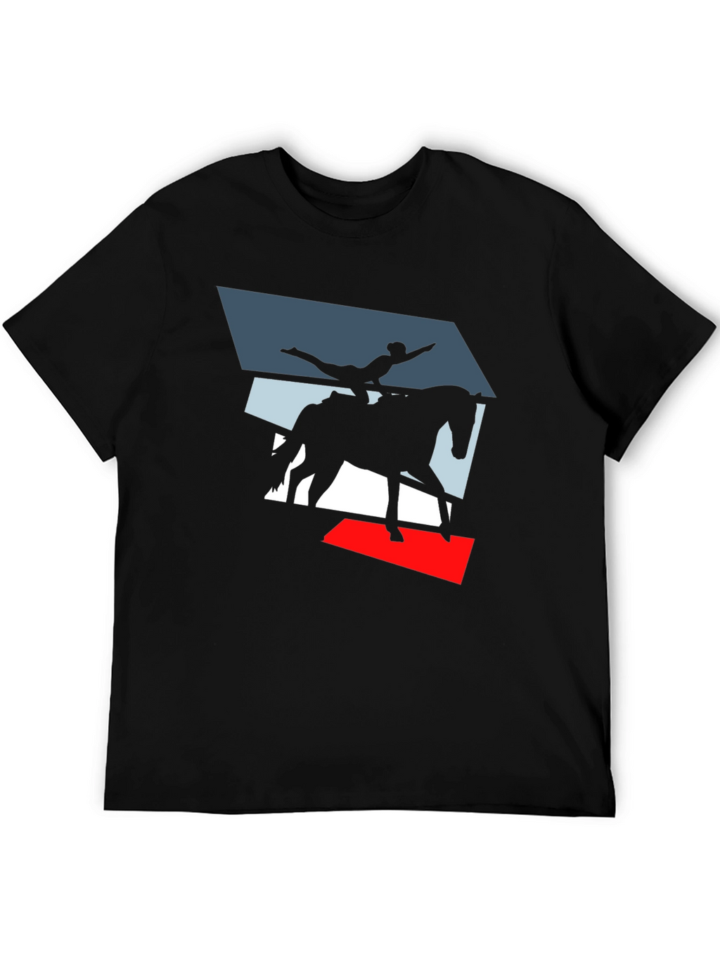 Vaulting Horse Graphic Tee - Black Cotton Blend