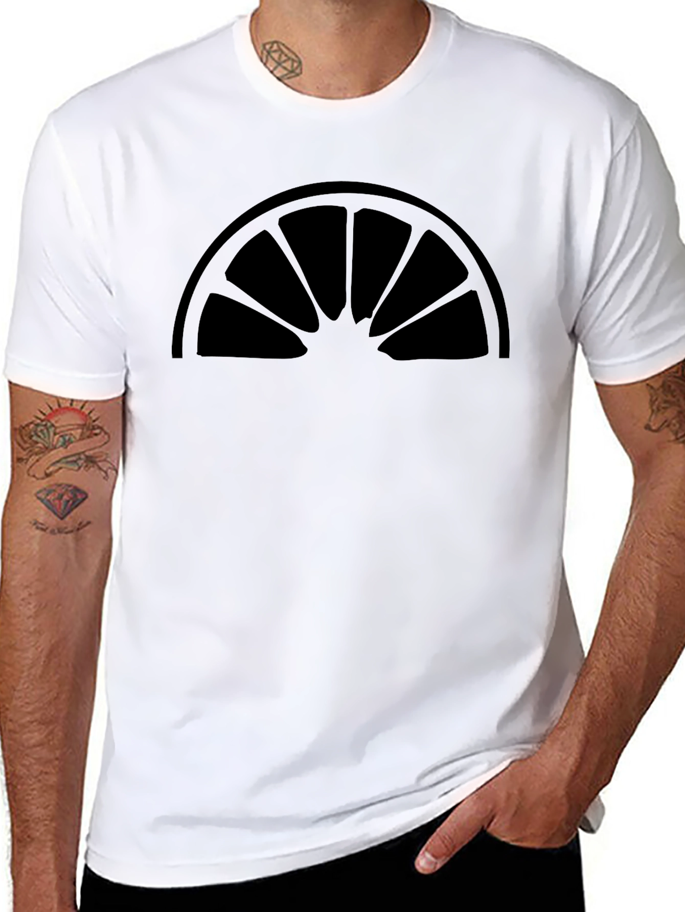 Citrus Slice Graphic Tee - Black