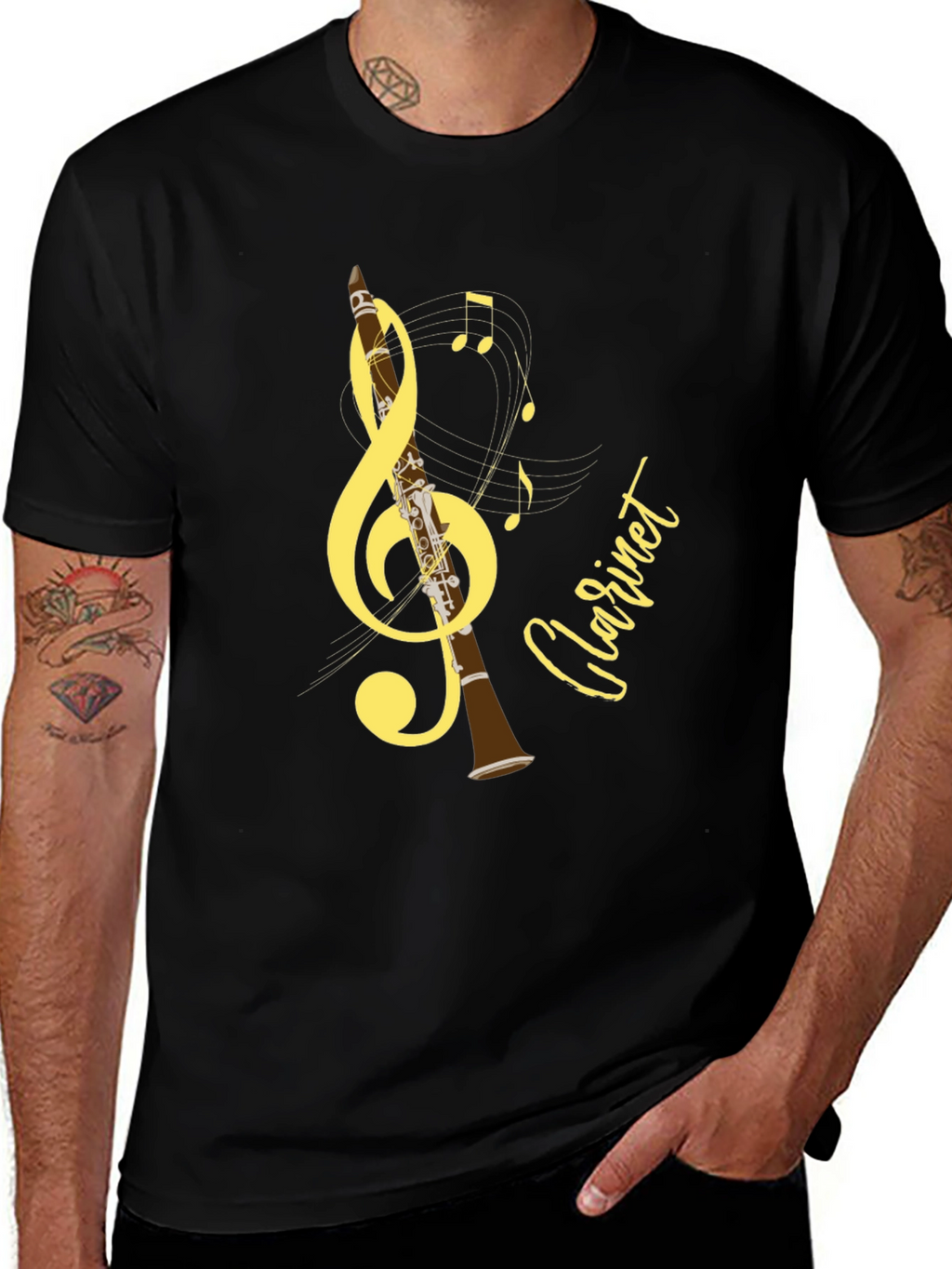 Musical Clarinet T-Shirt - Black