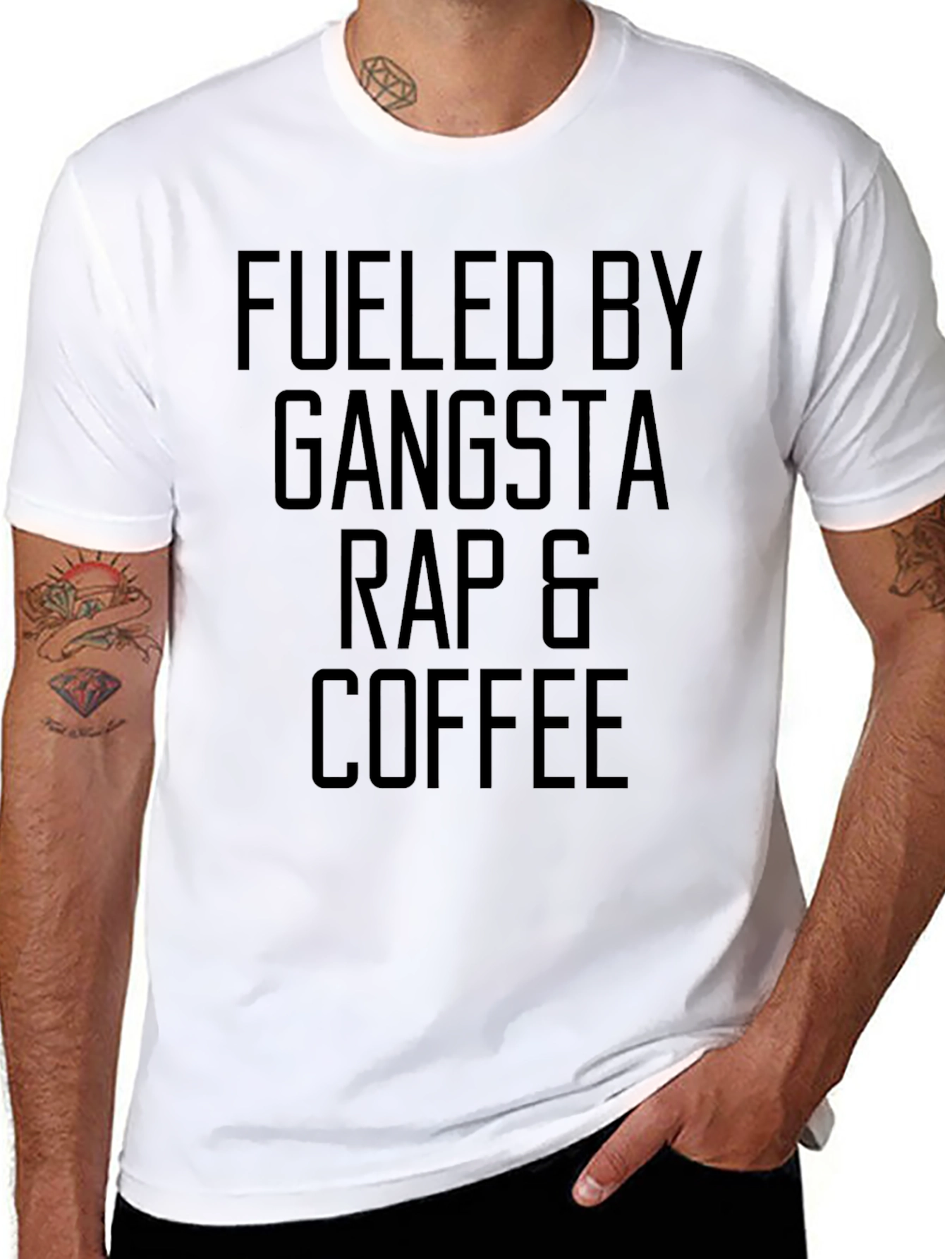 Fueled by Gangsta Rap & Coffee Black T-Shirt