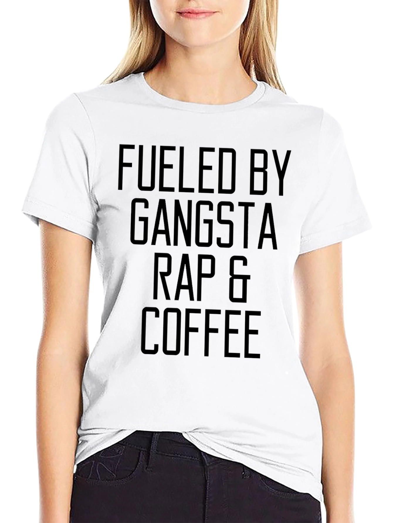 Fueled by Gangsta Rap & Coffee Black T-Shirt
