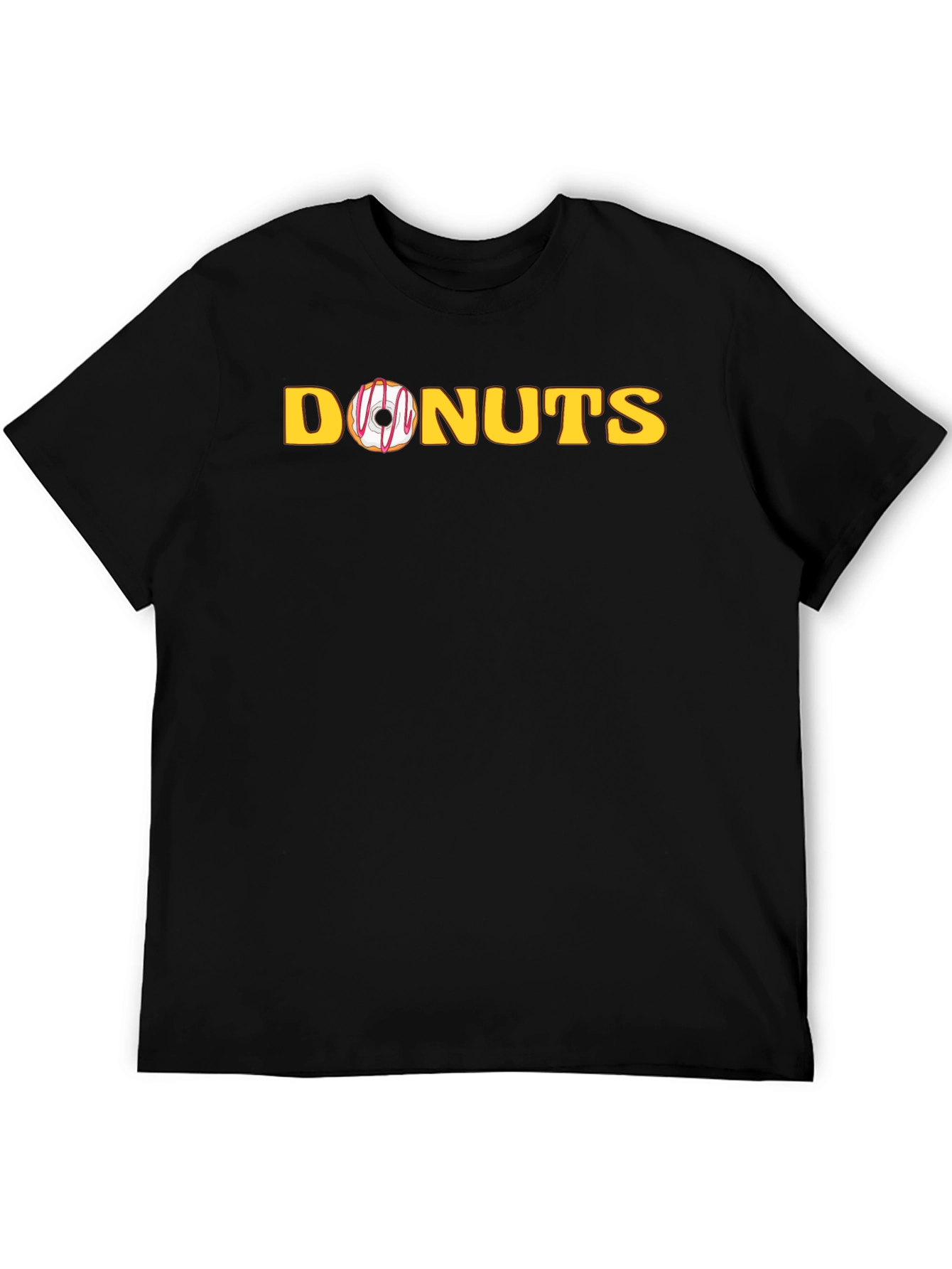 Donuts Graphic Tee - Black Cotton Short Sleeve T-Shirt