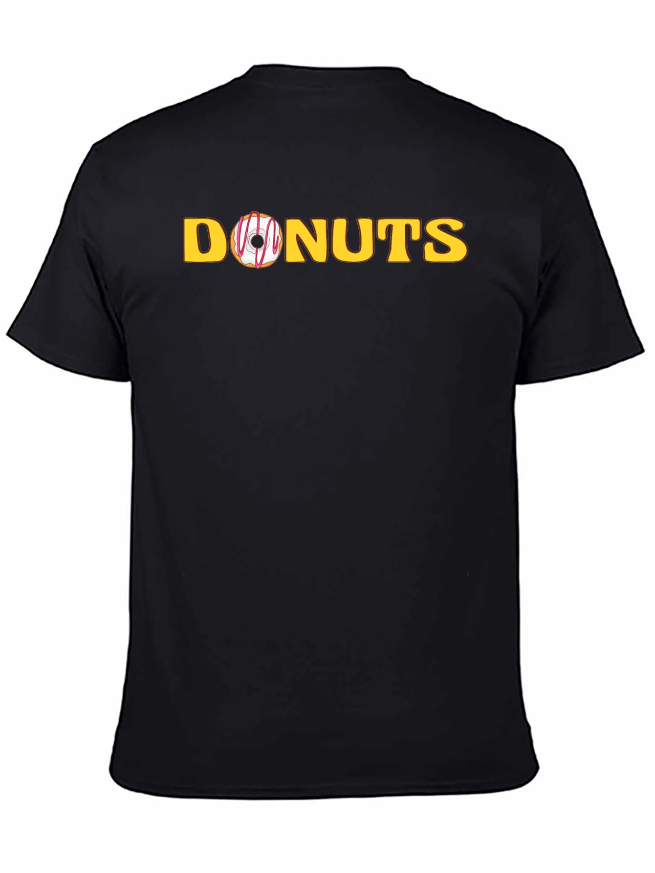 Donuts Graphic Tee - Black Cotton Short Sleeve T-Shirt