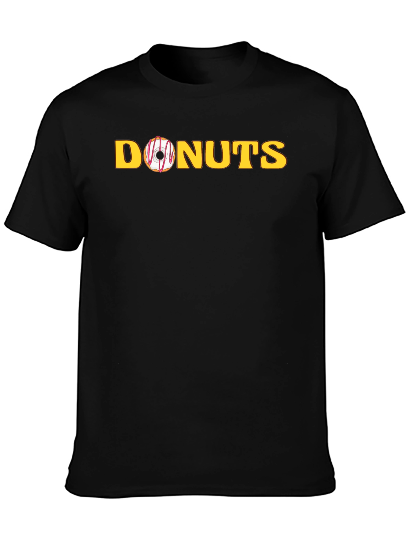 Donuts Graphic Tee - Black Cotton Short Sleeve T-Shirt