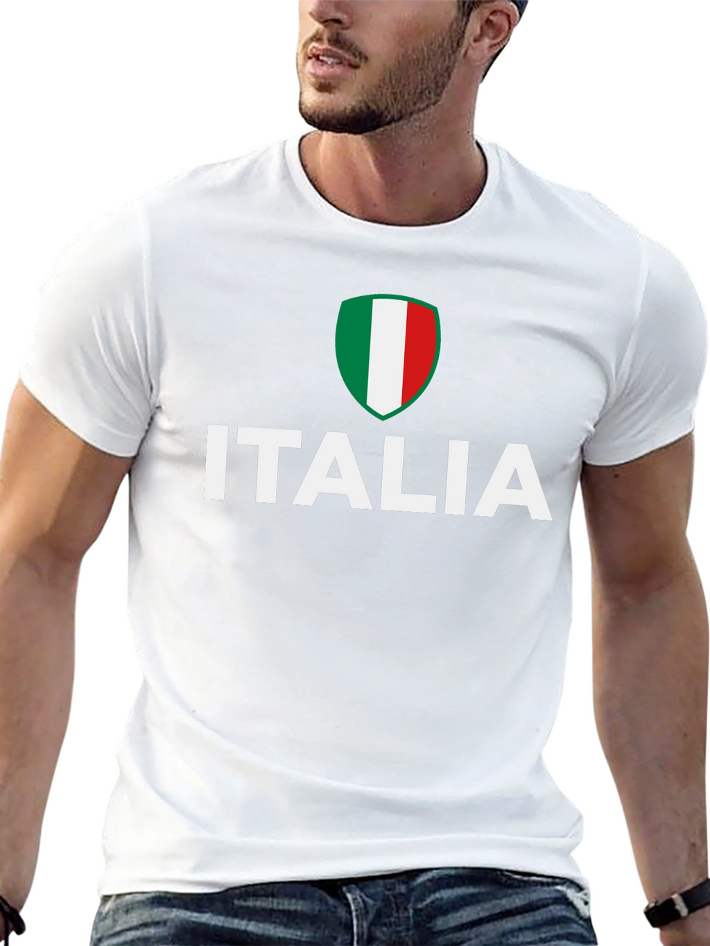 Italia Flag Graphic Tee - Black