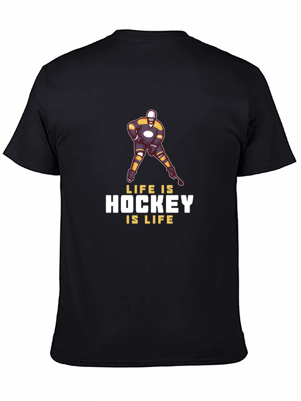 Life is Hockey T-Shirt - Black Cotton Blend