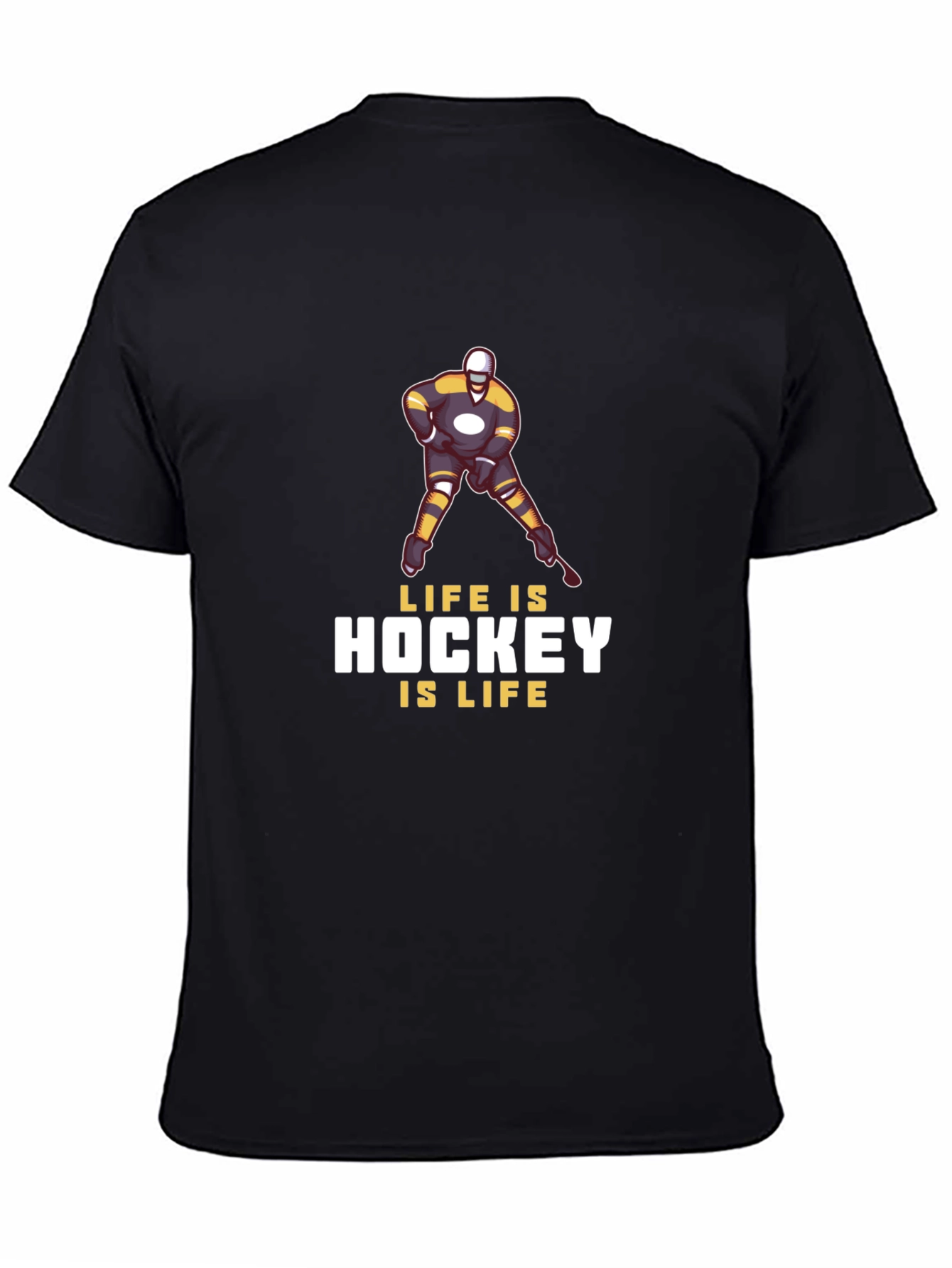 Life is Hockey T-Shirt - Black Cotton Blend