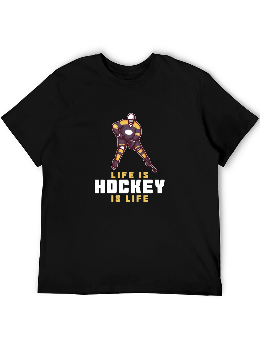 Life is Hockey T-Shirt - Black Cotton Blend