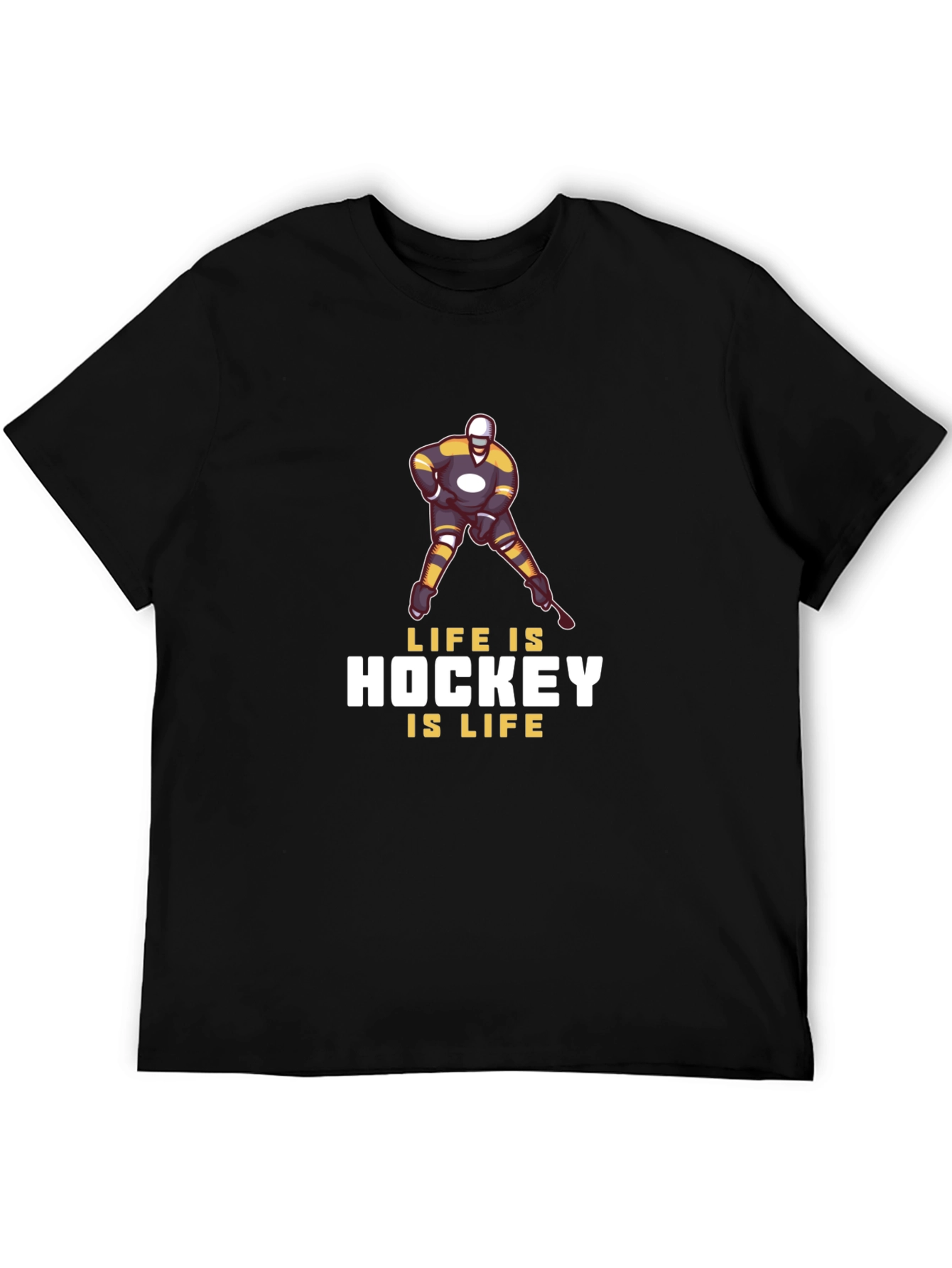Life is Hockey T-Shirt - Black Cotton Blend