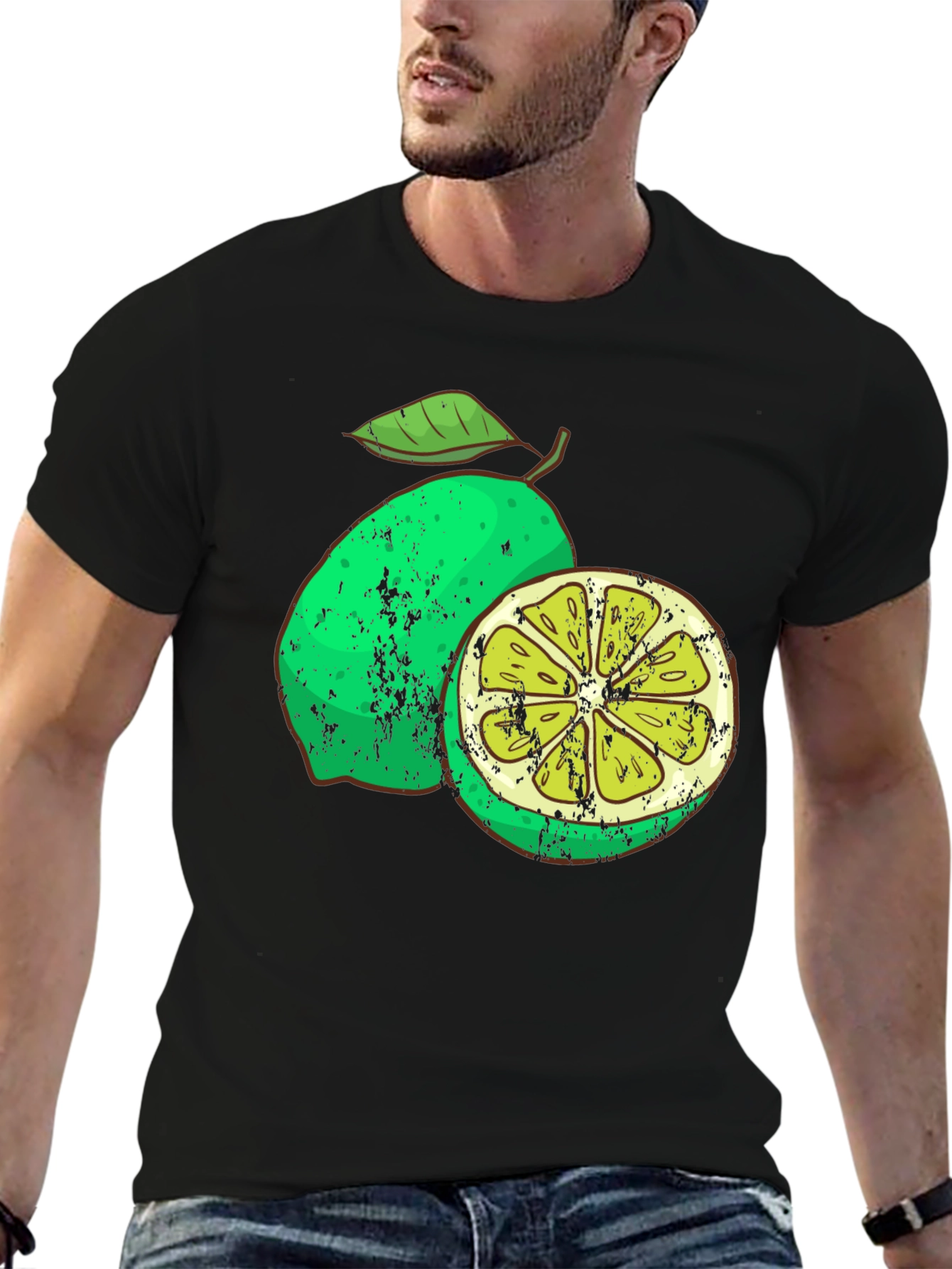 Lime Graphic Print Mens T-Shirt
