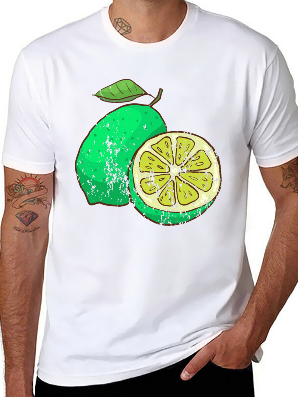Lime Graphic Print Mens T-Shirt