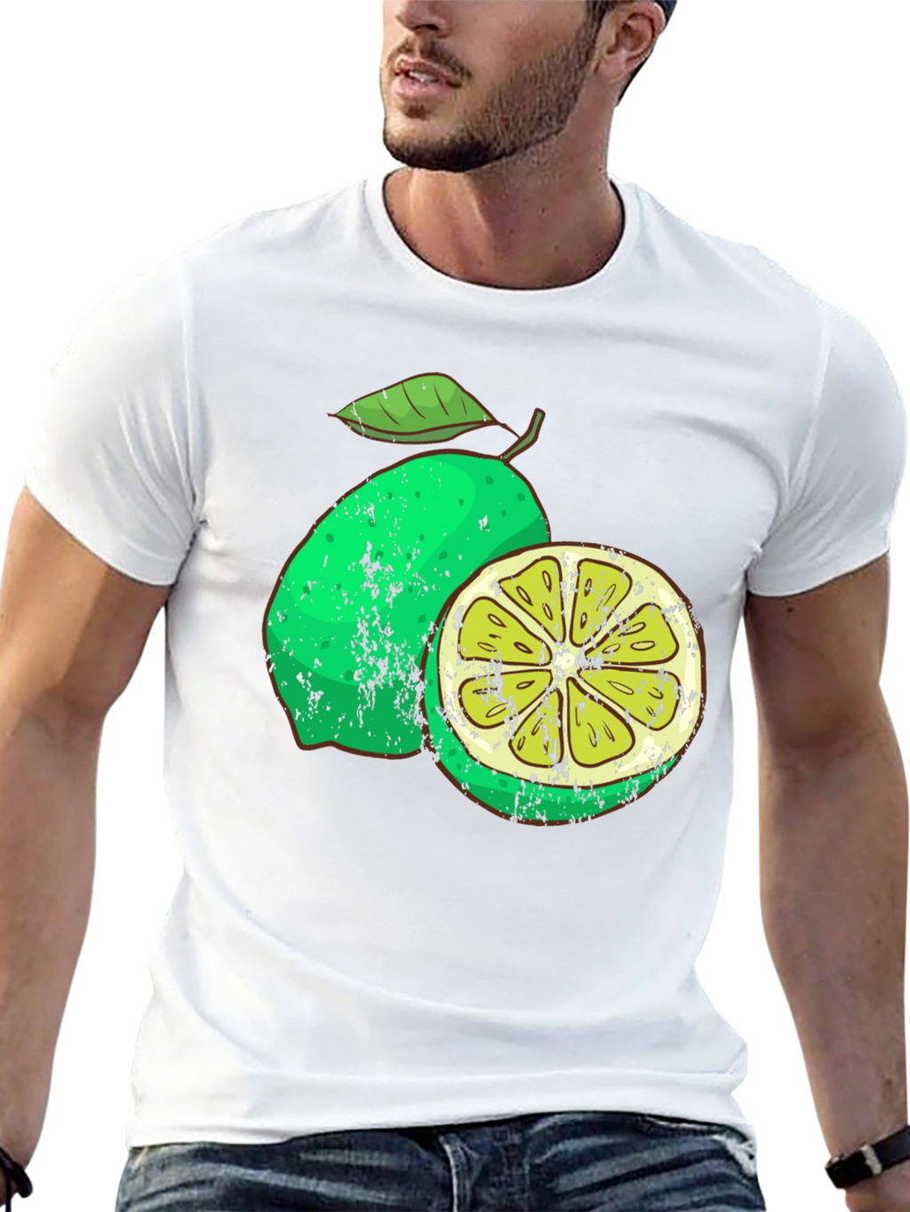 Lime Graphic Print Mens T-Shirt