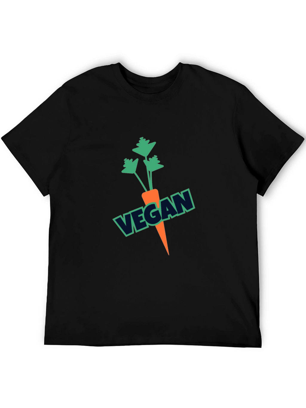 Vegan Carrot Graphic Tee - Black Unisex T-Shirt