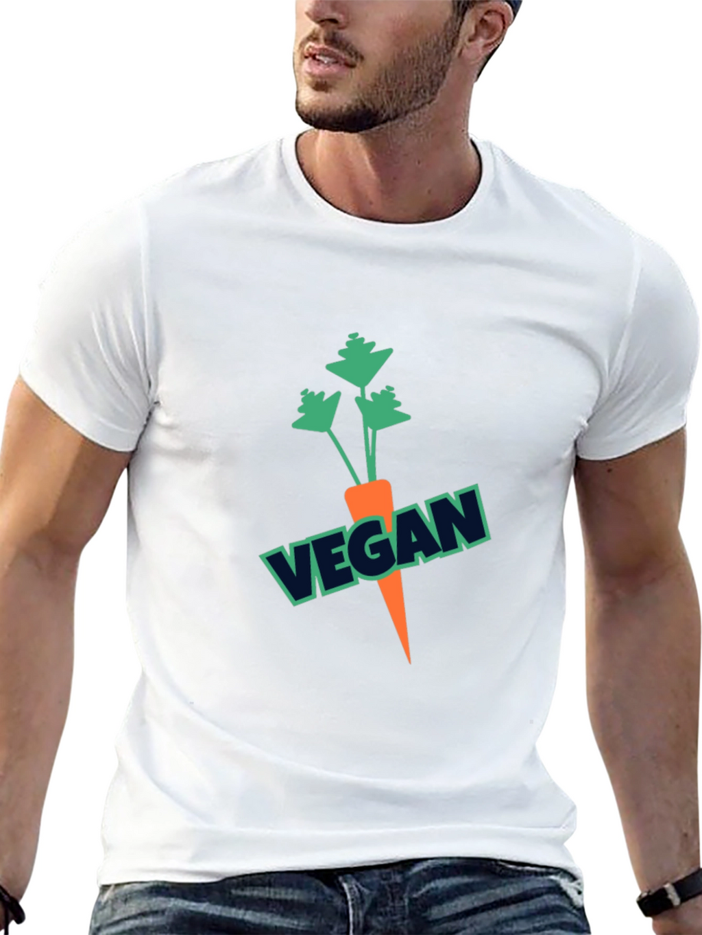 Vegan Carrot Graphic Tee - Black Unisex T-Shirt