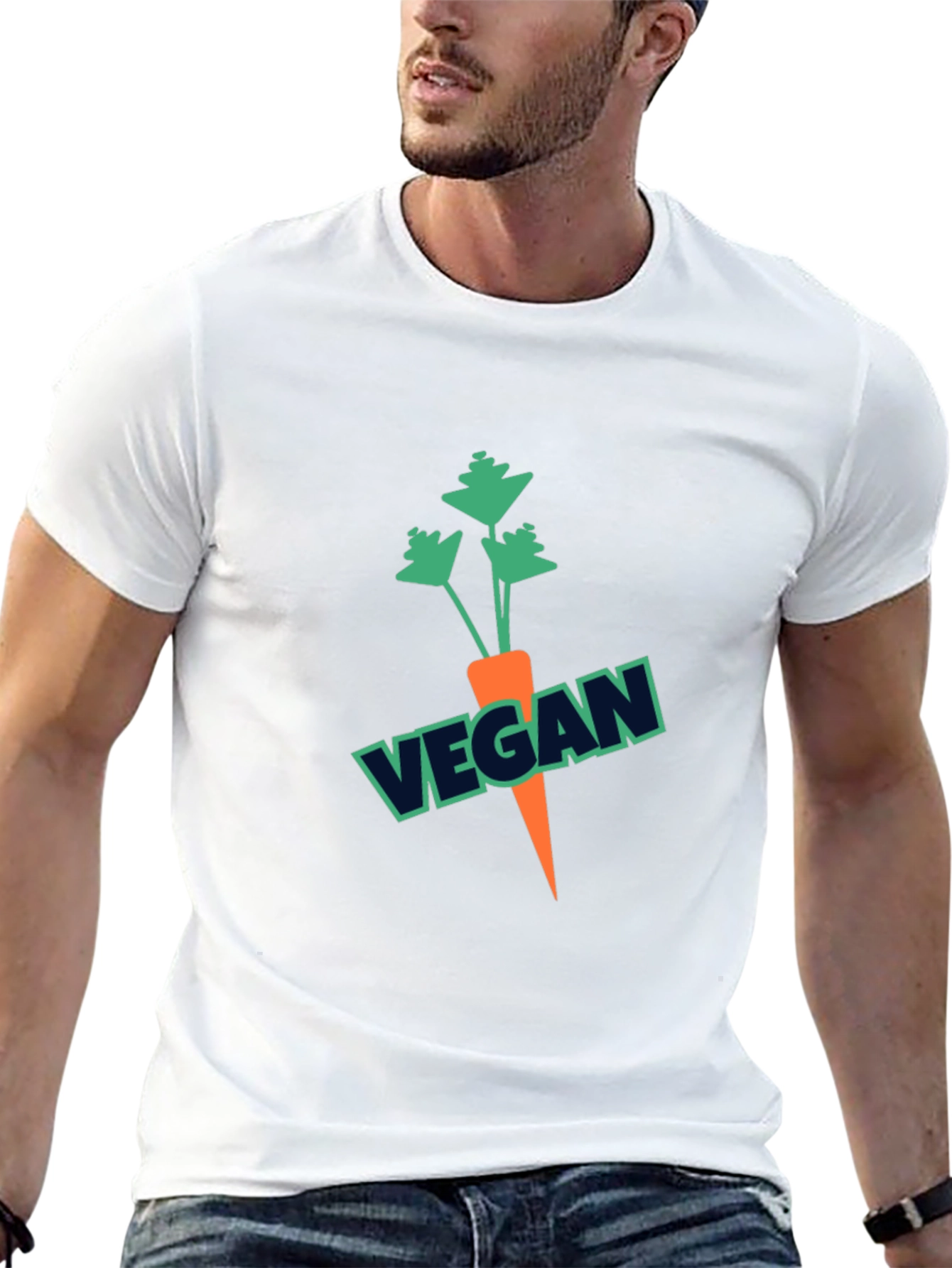 Vegan Carrot Graphic Tee - Black Unisex T-Shirt