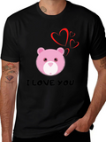 I Love You Bear Graphic Tee - Black