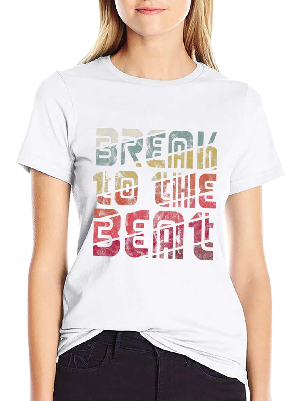 Retro Break To The Beat Graphic Tee - Black
