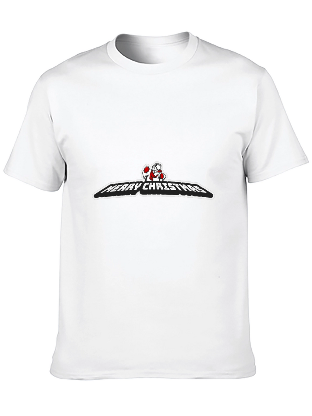 Merry Christmas Santa Boxing Black T-Shirt