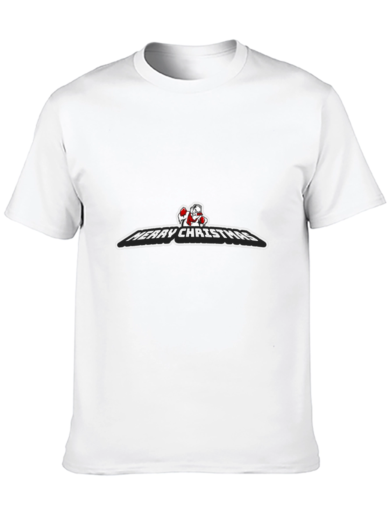 Merry Christmas Santa Boxing Black T-Shirt