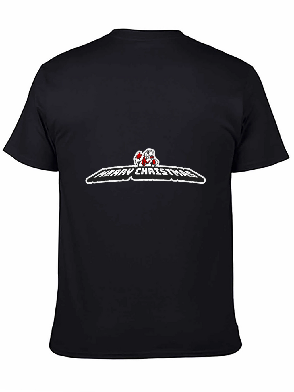 Merry Christmas Santa Boxing Black T-Shirt
