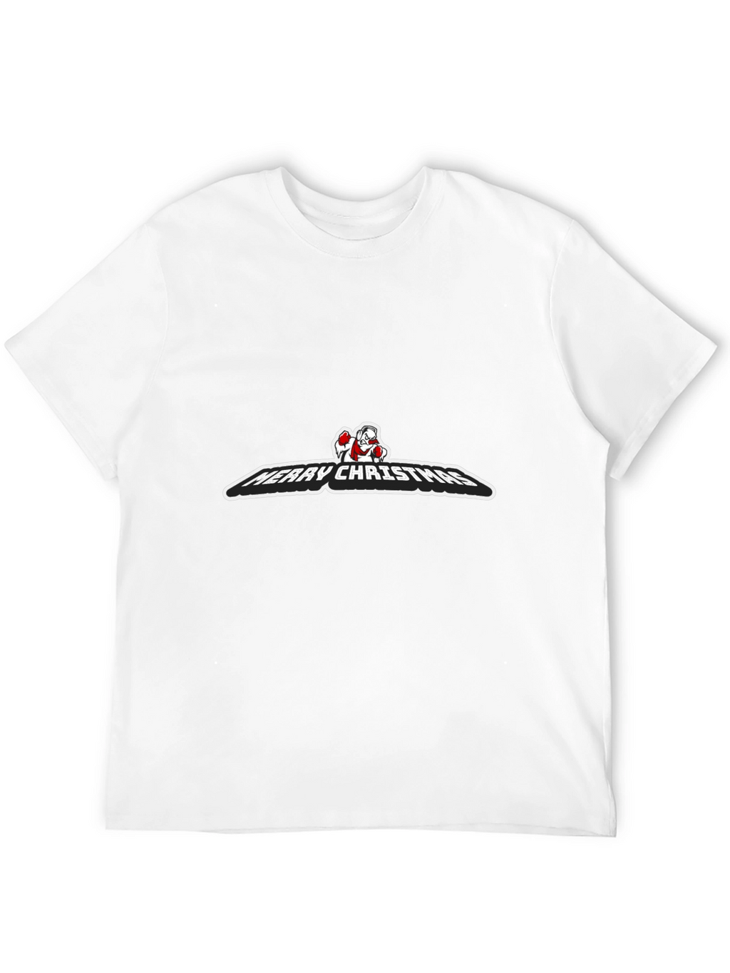Merry Christmas Santa Boxing Black T-Shirt