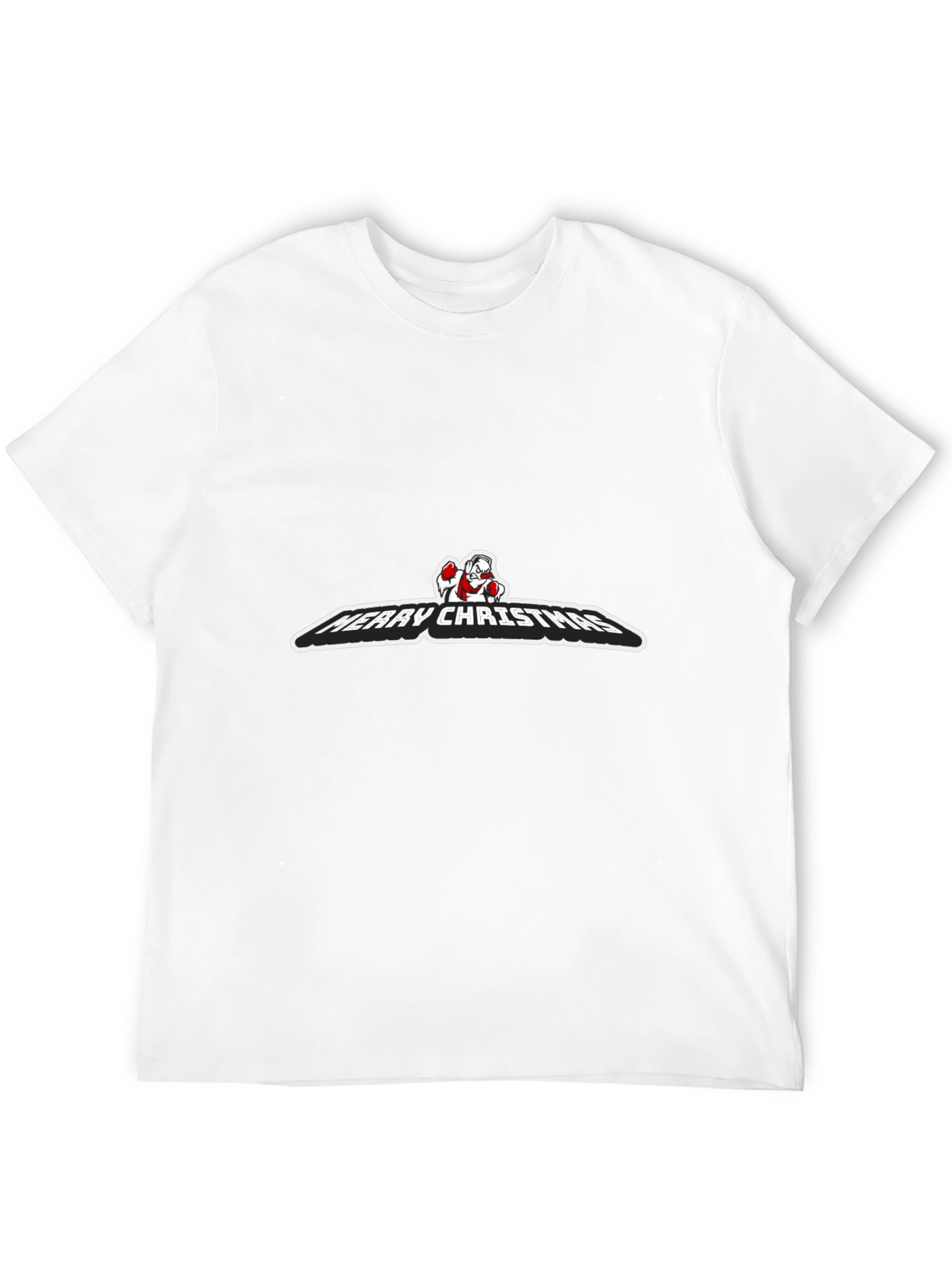 Merry Christmas Santa Boxing Black T-Shirt