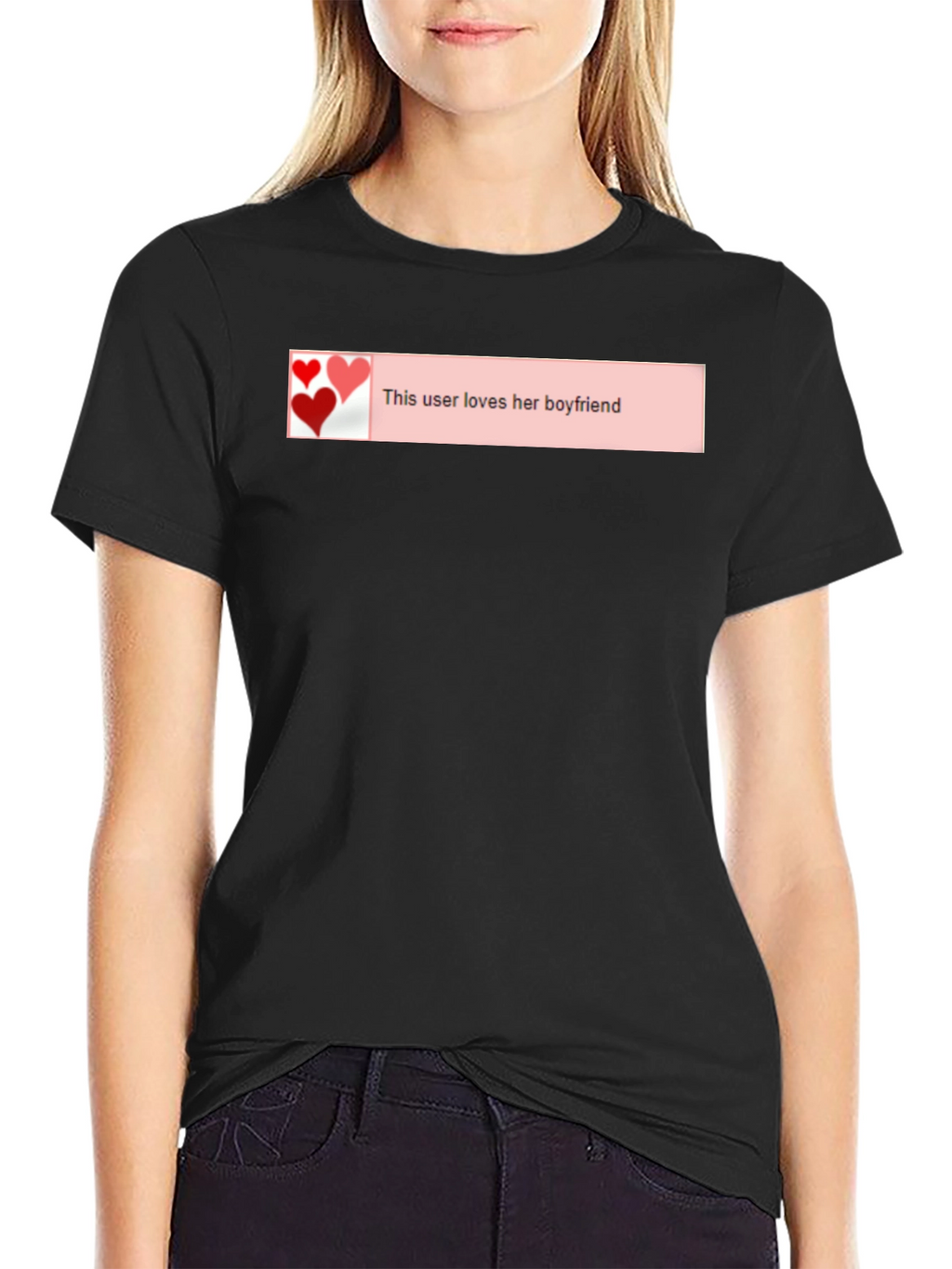 Loves Her Boyfriend Black T-Shirt