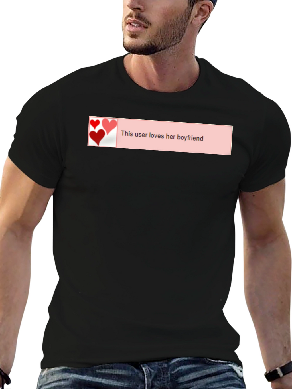 Loves Her Boyfriend Black T-Shirt