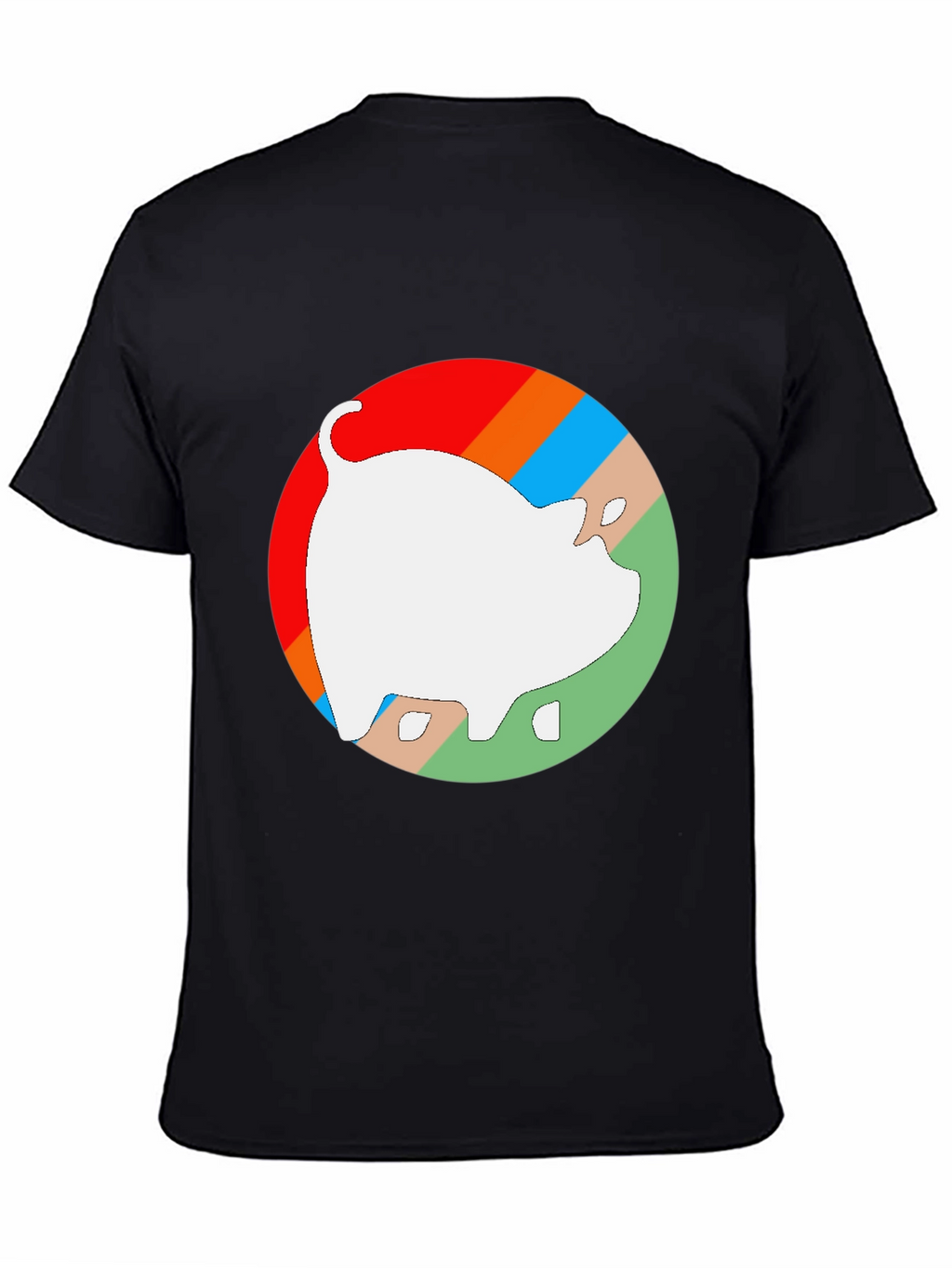 Retro Pig Graphic Tee - Unisex Black Cotton T-Shirt