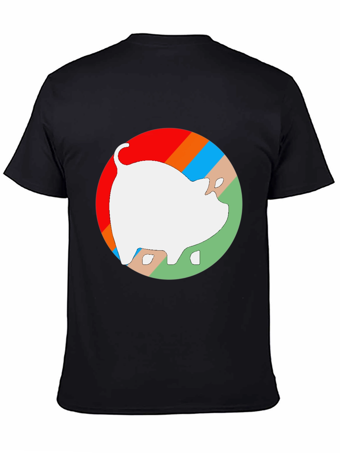 Retro Pig Graphic Tee - Unisex Black Cotton T-Shirt