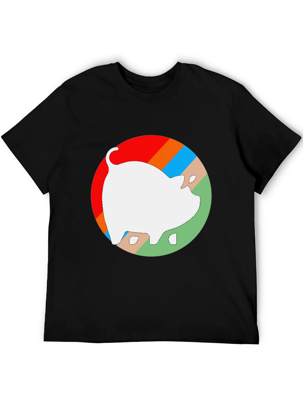 Retro Pig Graphic Tee - Unisex Black Cotton T-Shirt