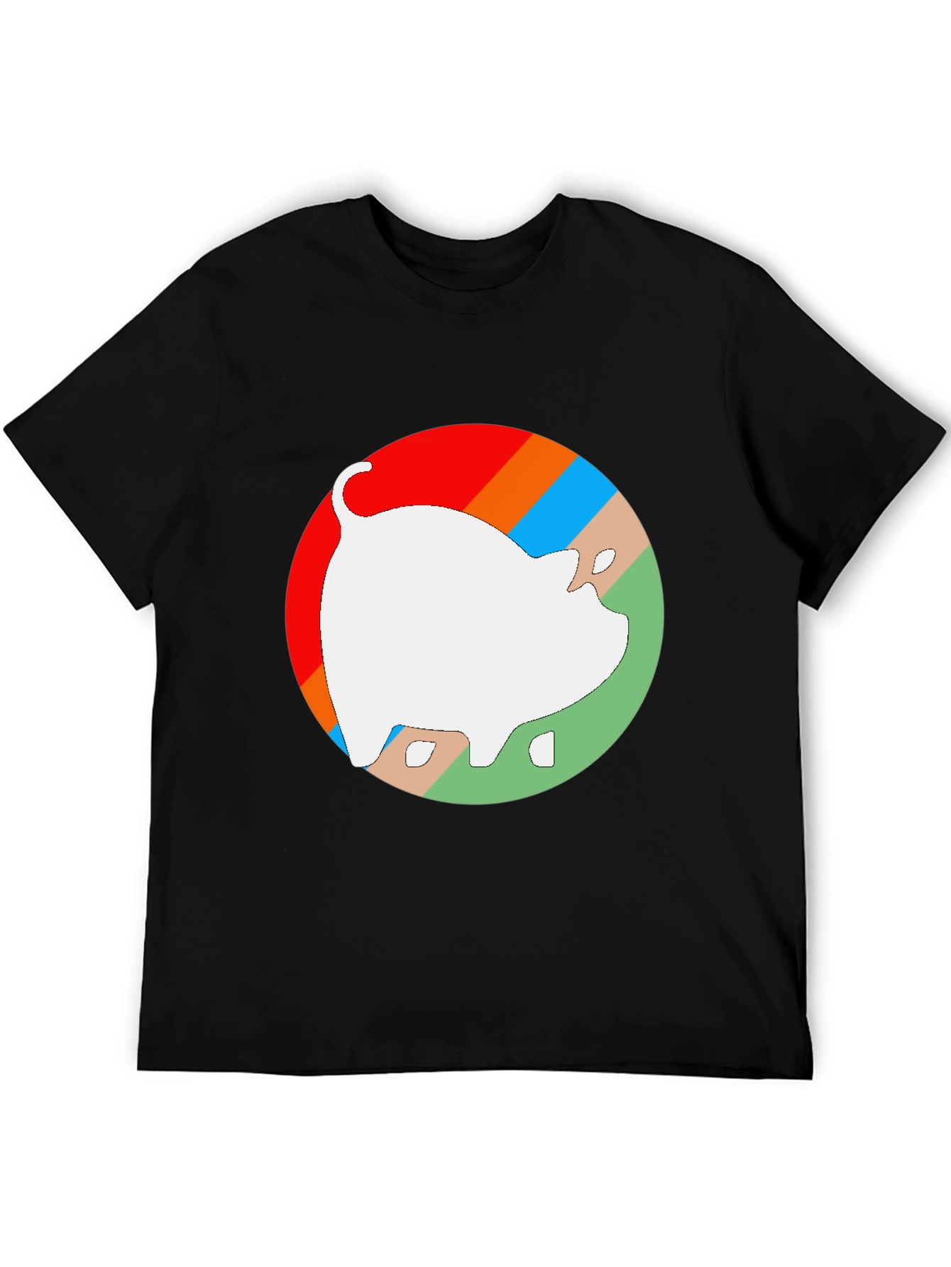 Retro Pig Graphic Tee - Unisex Black Cotton T-Shirt