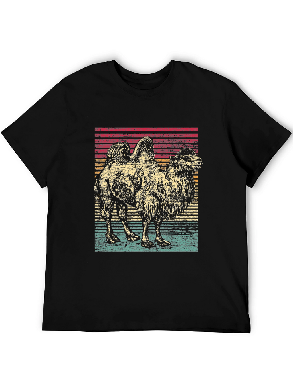 Retro Camel Graphic Tee - Unisex Black T-Shirt