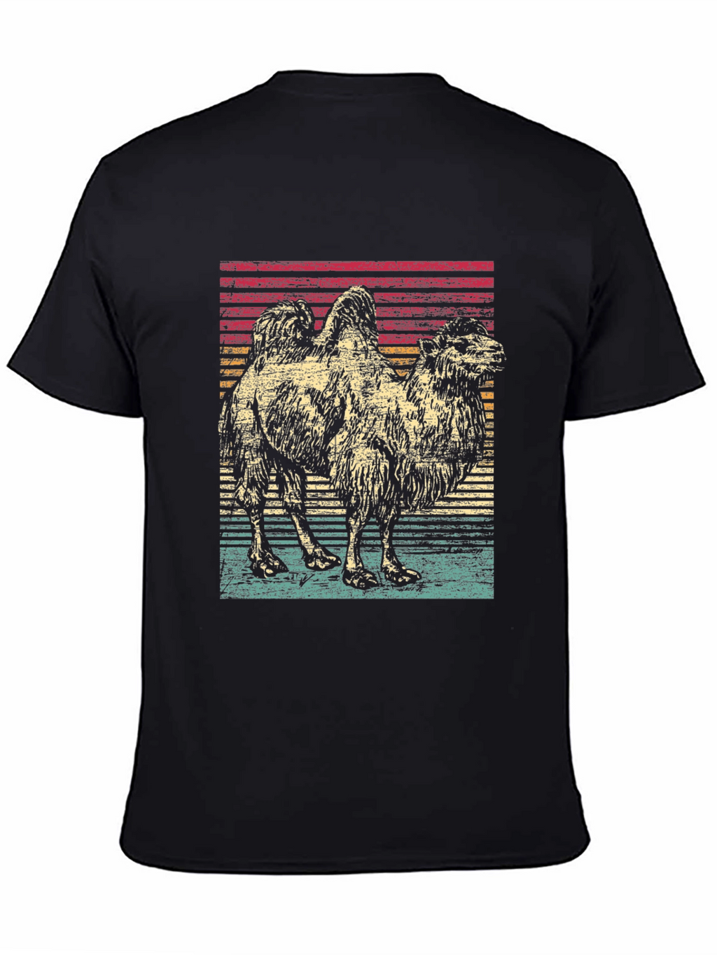 Retro Camel Graphic Tee - Unisex Black T-Shirt
