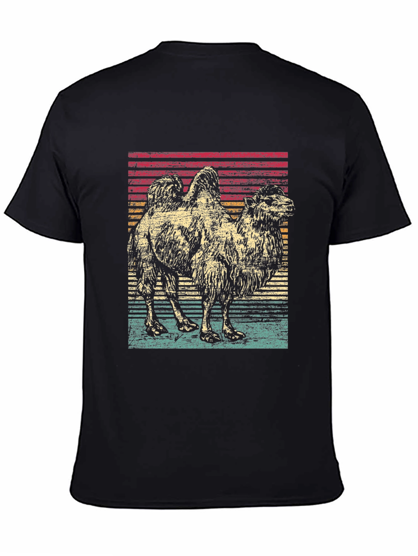 Retro Camel Graphic Tee - Unisex Black T-Shirt