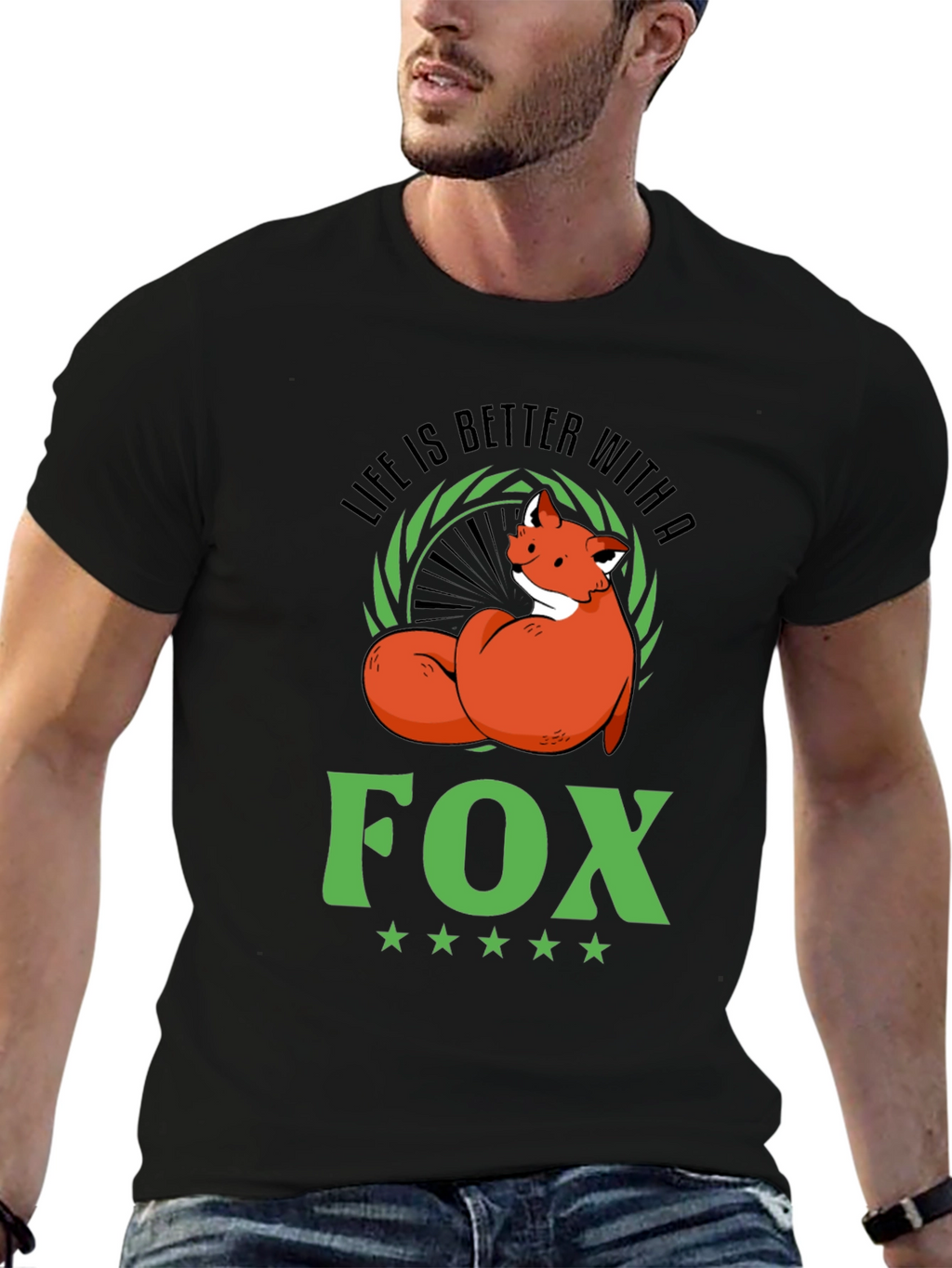 Life is Better with a Fox T-Shirt - Black